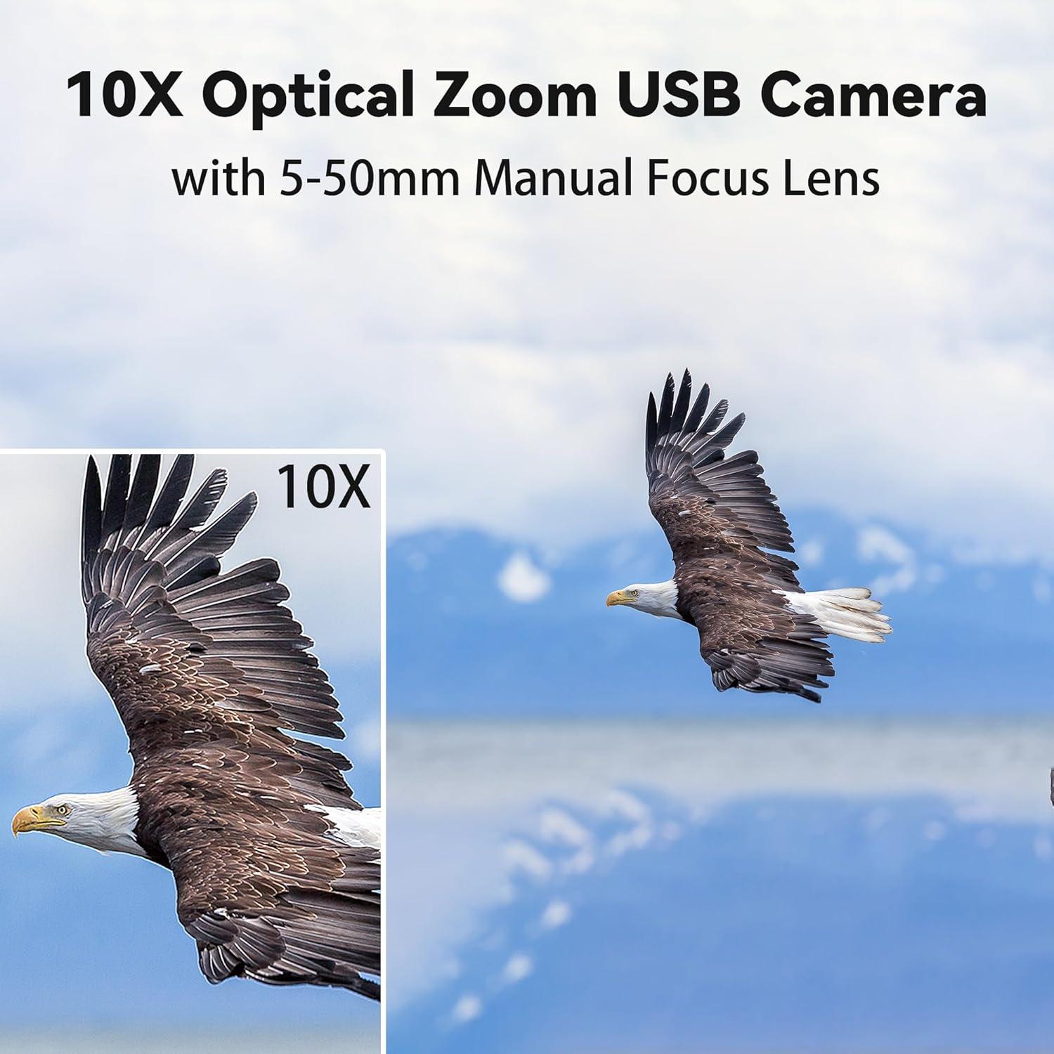 Cámara USB MMlove 5MP HD 10X Zoom Varifocal 5-50mm