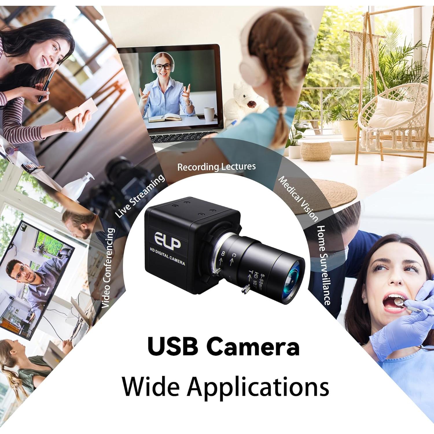 Cámara USB MMlove 5MP HD 10X Zoom Varifocal 5-50mm