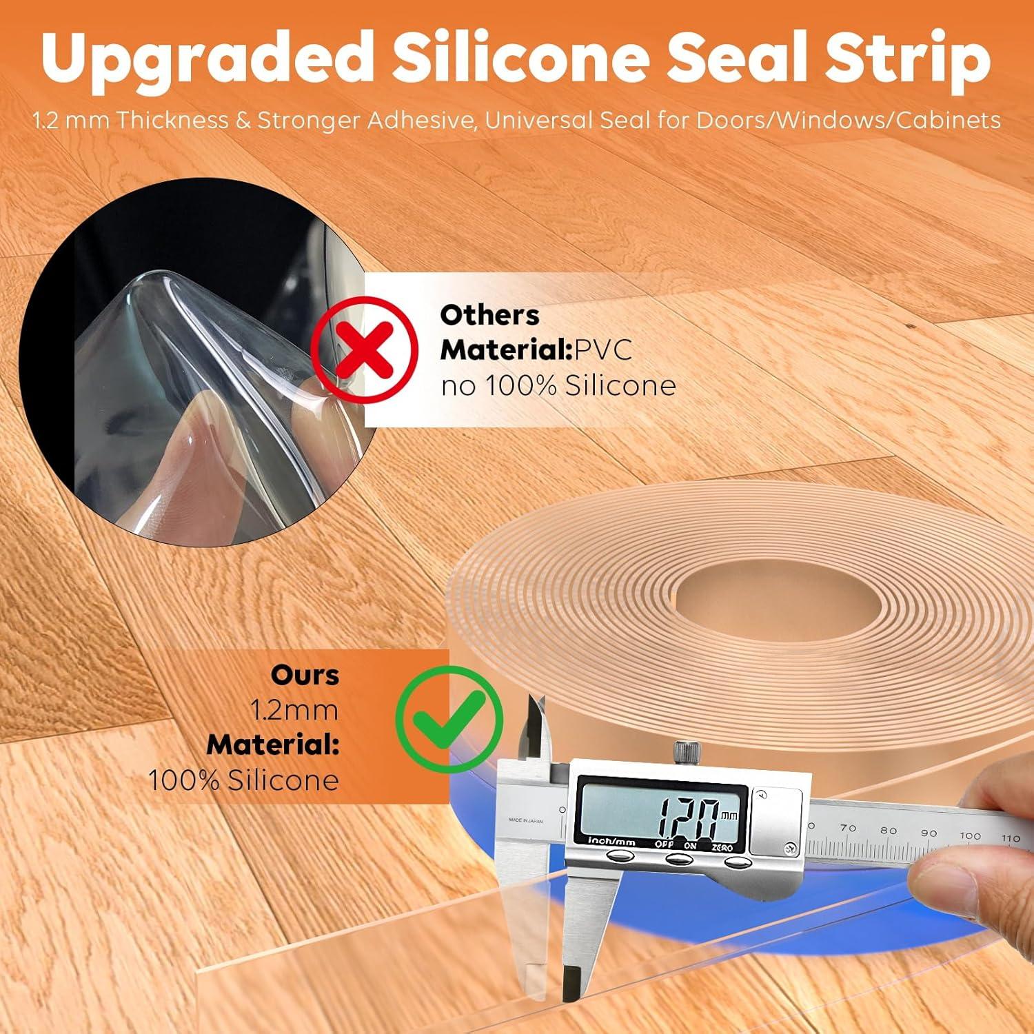 Burlete de Silicona en T SILIENTWERK 6.1m x 3.48cm Transparente