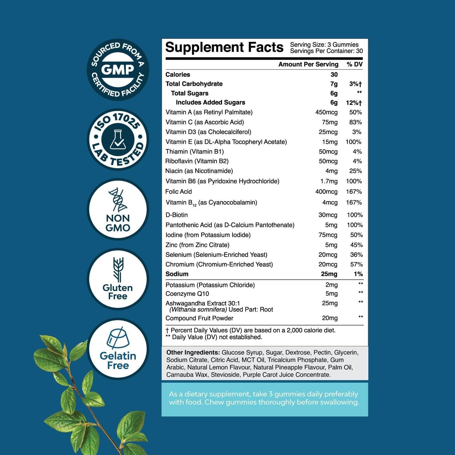 Gomitas Multivitamínicas para Hombres Natures Craft 90 Unidades