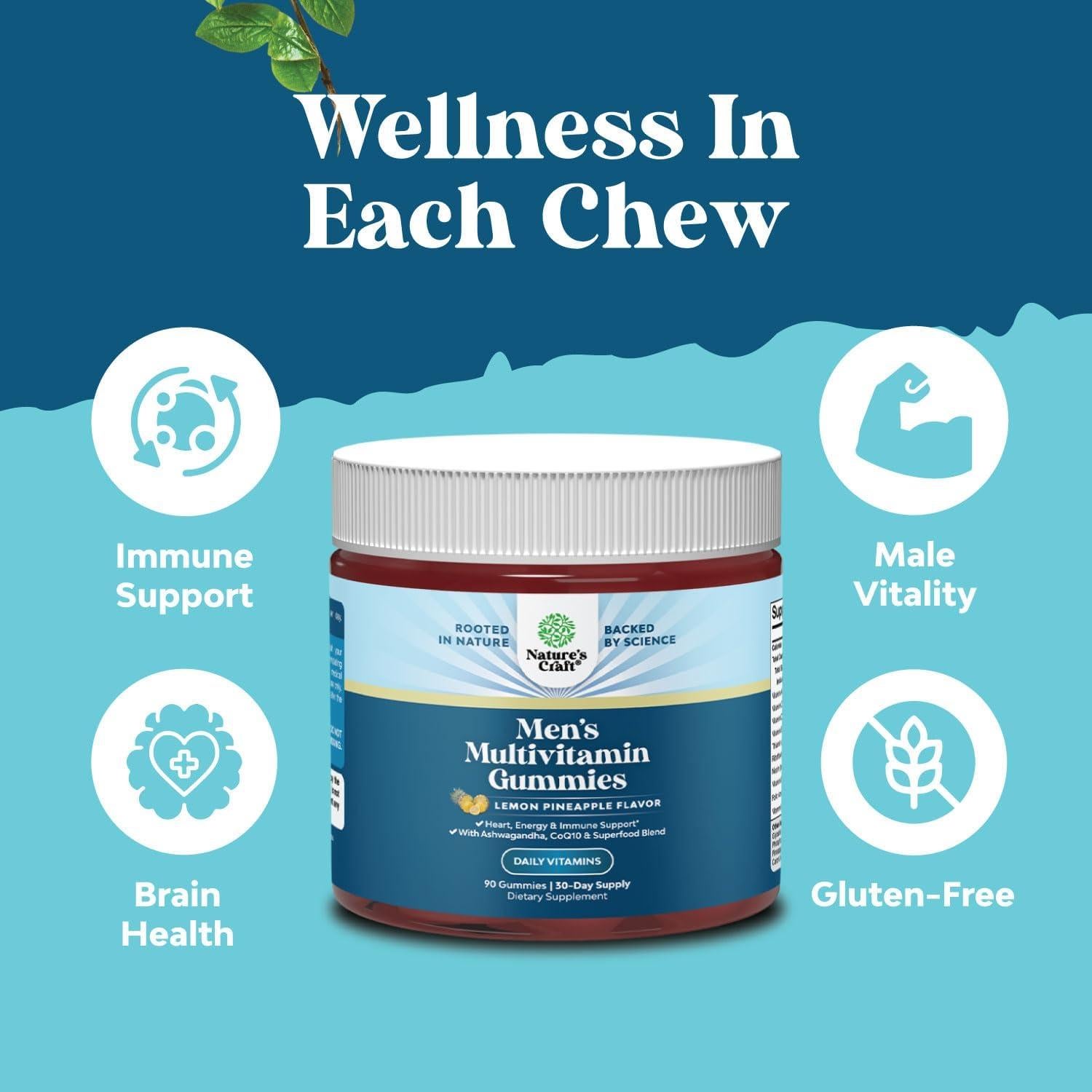 Gomitas Multivitamínicas para Hombres Natures Craft 90 Unidades