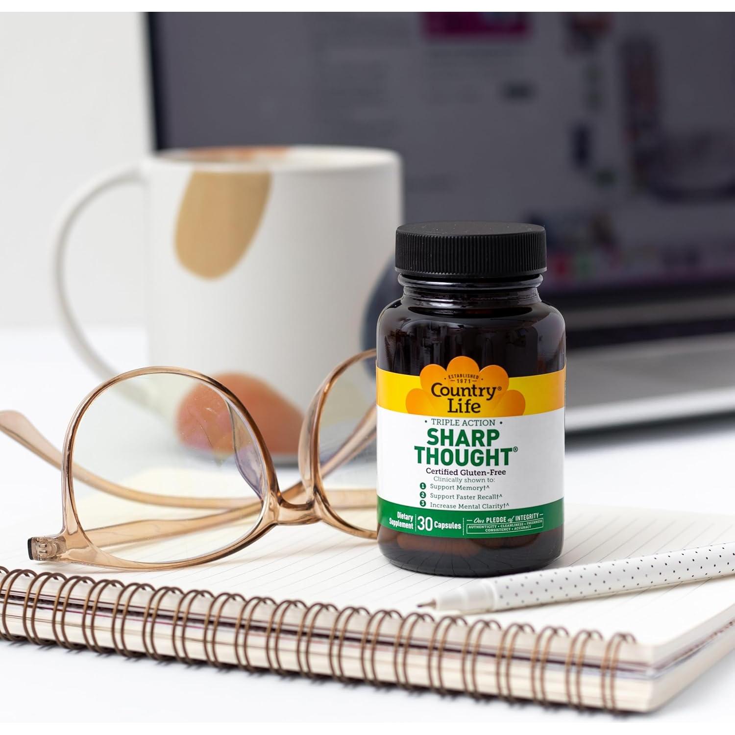 Suplemento Country Life Sharp Thought 30 Cápsulas - Memoria y Cognición