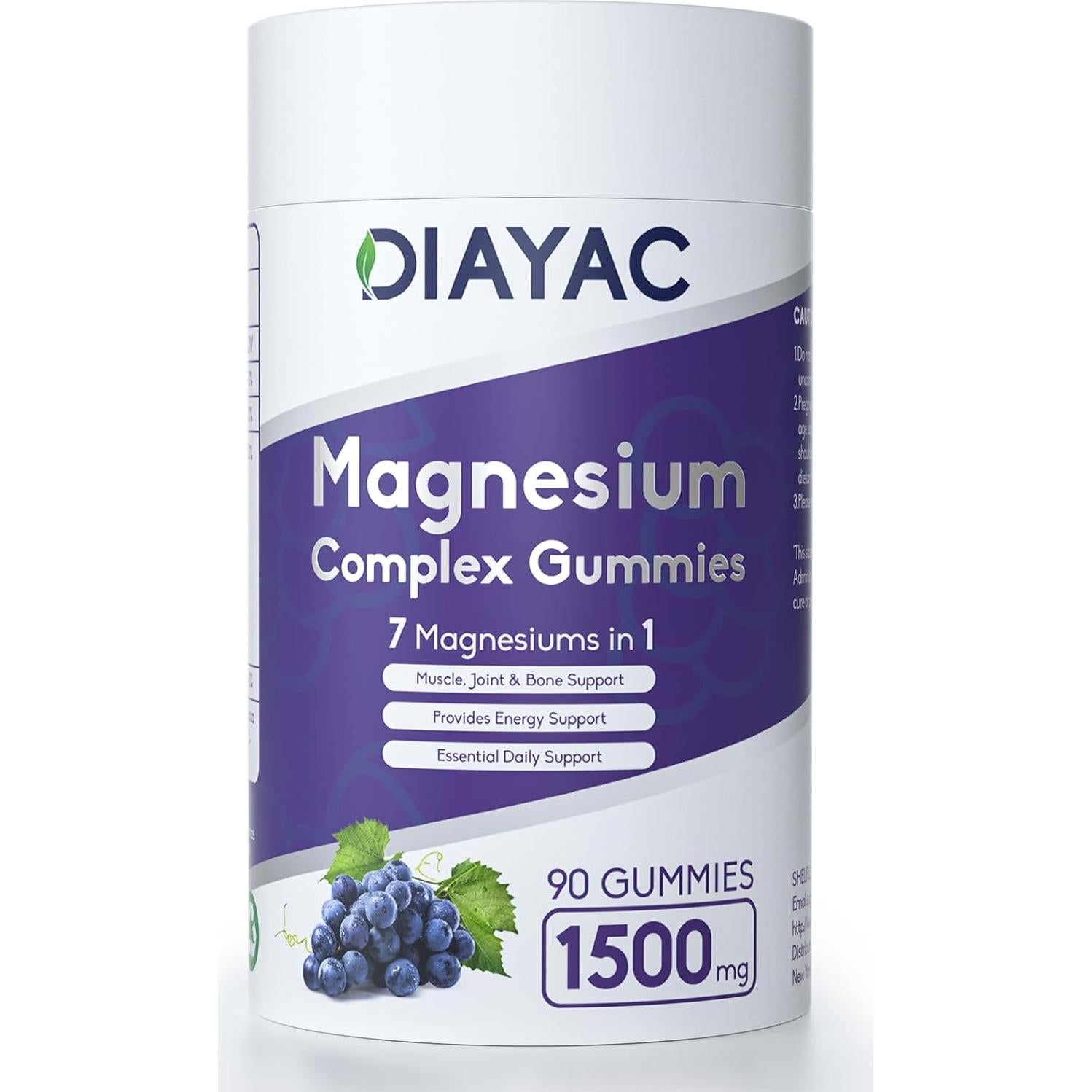 Gomitas de Magnesio DIAYAC Sabor Uva 90 Unidades Veganas