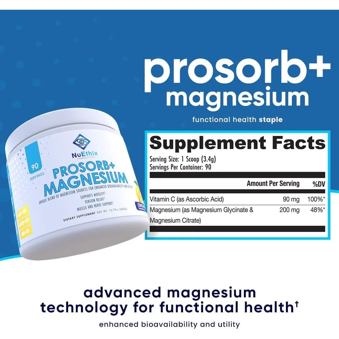 Suplemento de Magnesio Prosorb+ NuEthix 200mg 90 Porciones