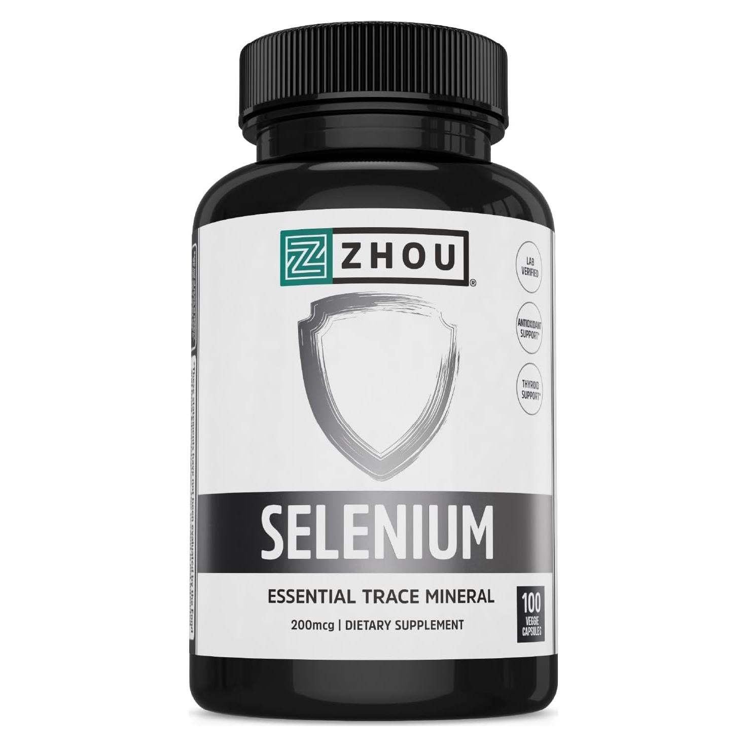 Cápsulas de Selenio Zhou 200 mcg - Antioxidante Vegano 100 Unidades