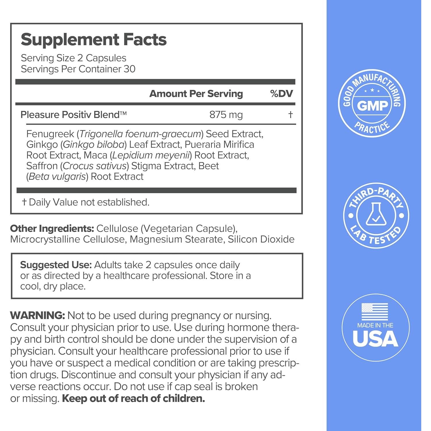 Cápsulas de Humedad Vaginal O Positiv MENO - 30 Porciones