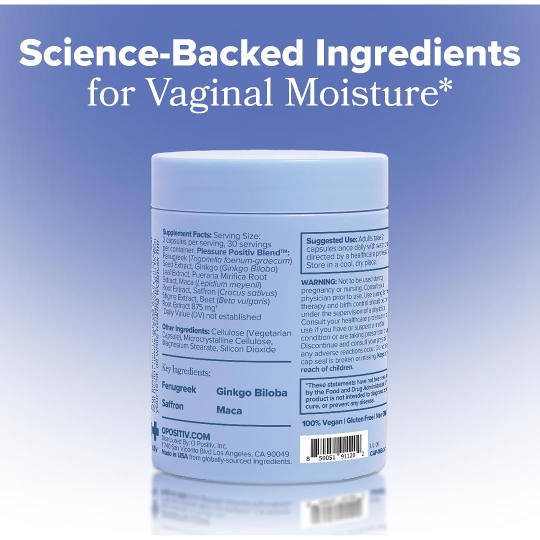 Cápsulas de Humedad Vaginal O Positiv MENO - 30 Porciones