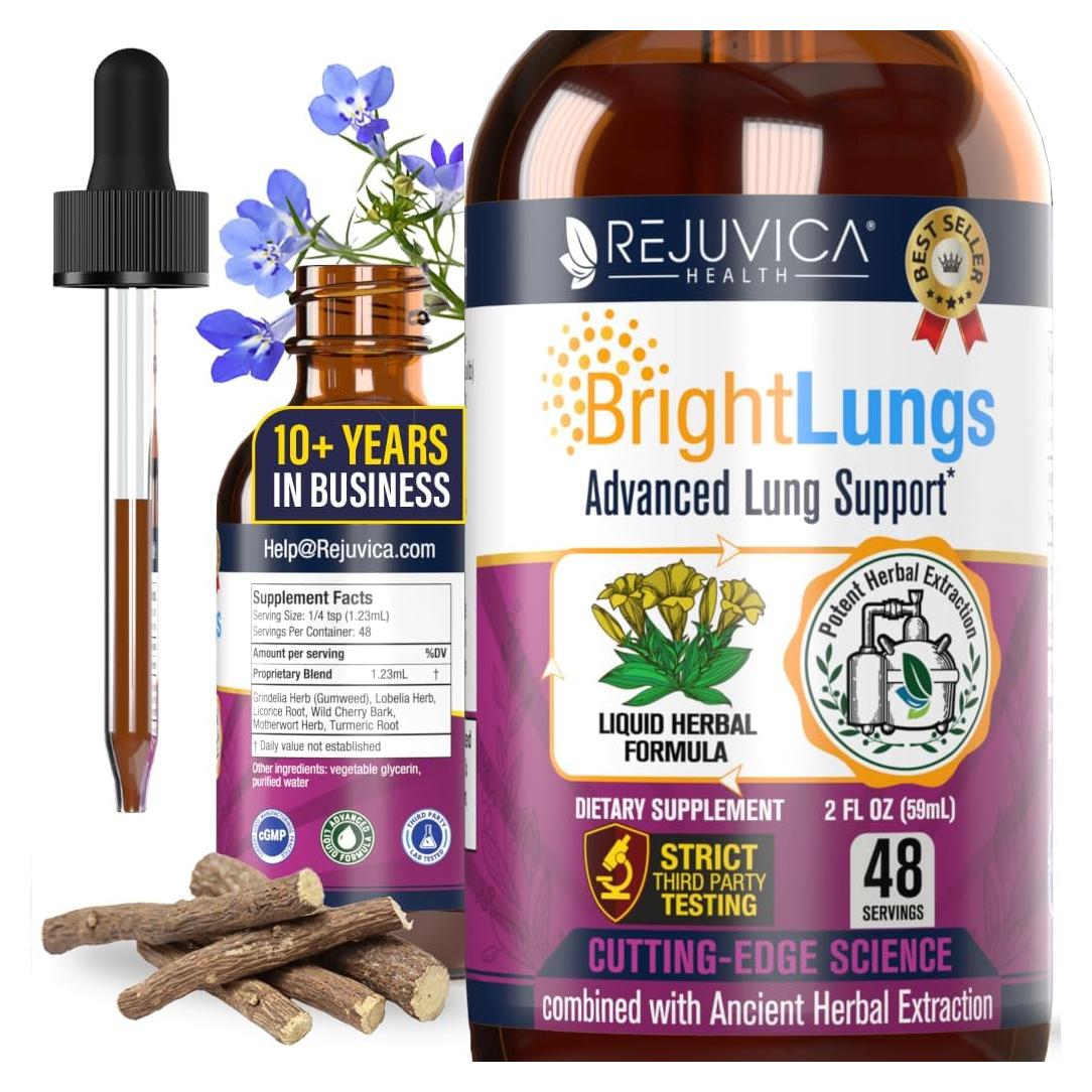 Suplemento Pulmones Brillantes Rejuvica 60ml - Salud Respiratoria