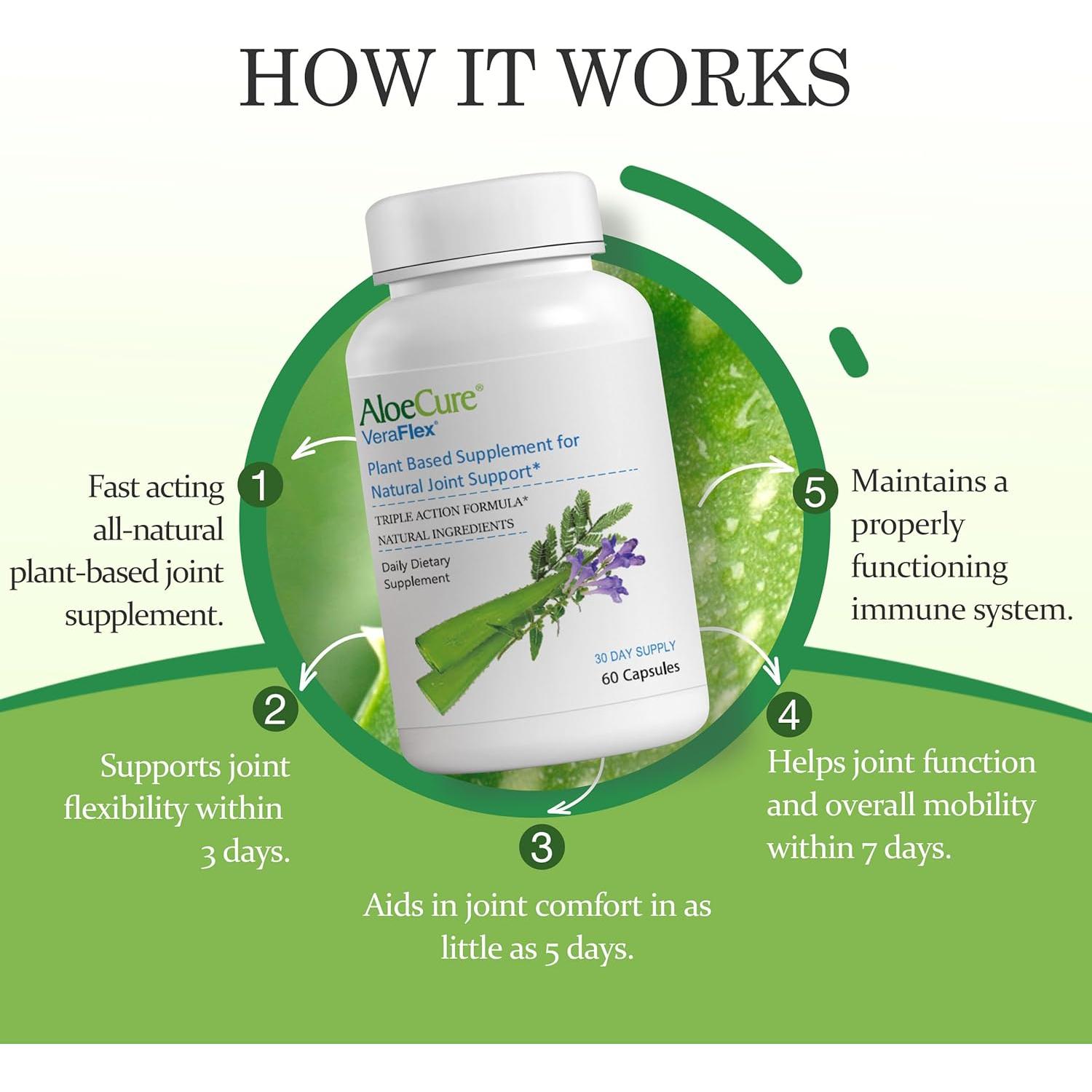 Suplemento Articular AloeCure VeraFlex - 60 Cápsulas Veganas