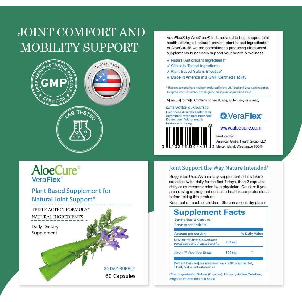 Suplemento Articular AloeCure VeraFlex - 60 Cápsulas Veganas
