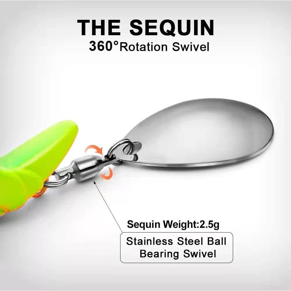 Ganchos Jig HISOO 5 Piezas con Hoja Giratoria para Pesca