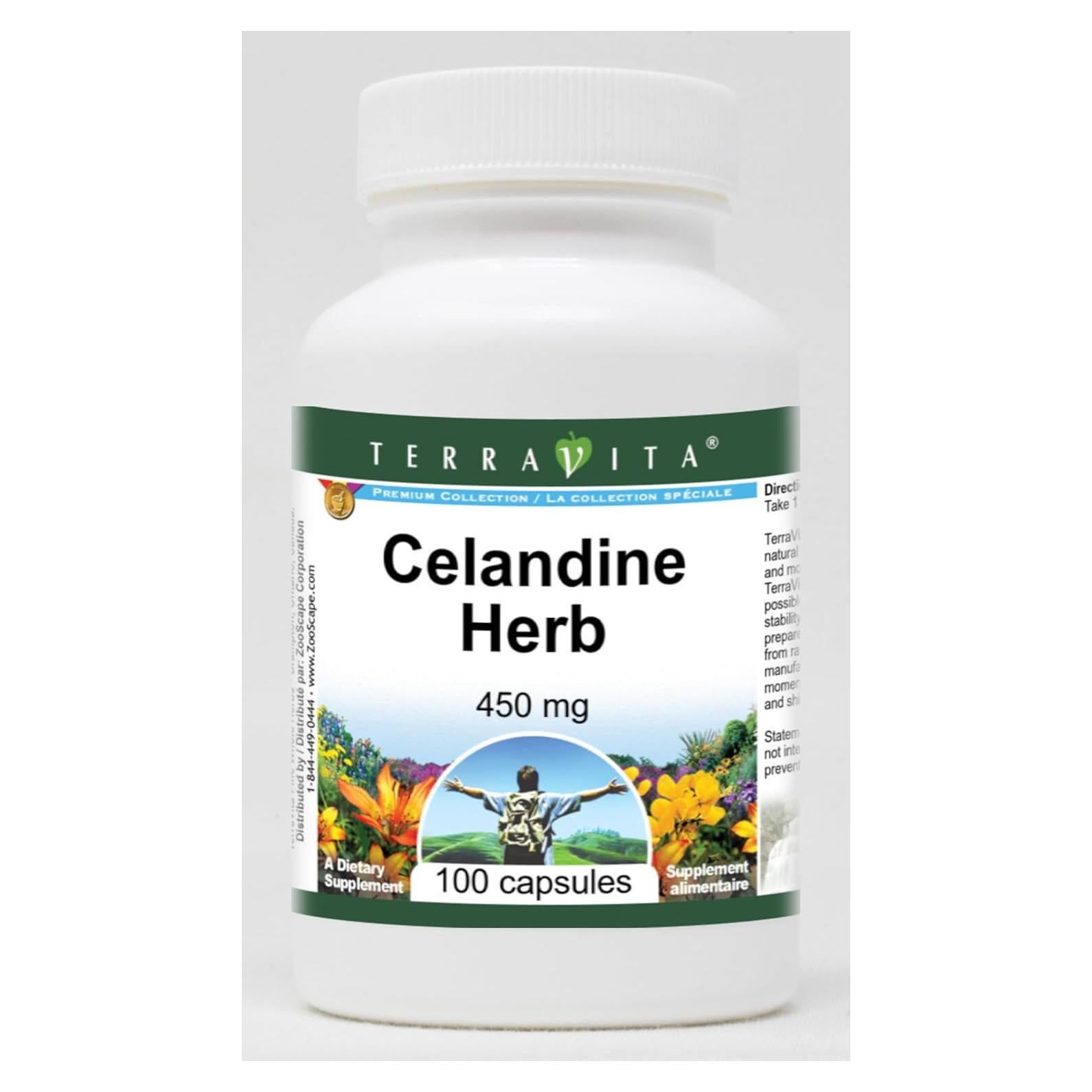 Cápsulas de Hierba de Celandina 450 mg TerraVita - 100 Unidades
