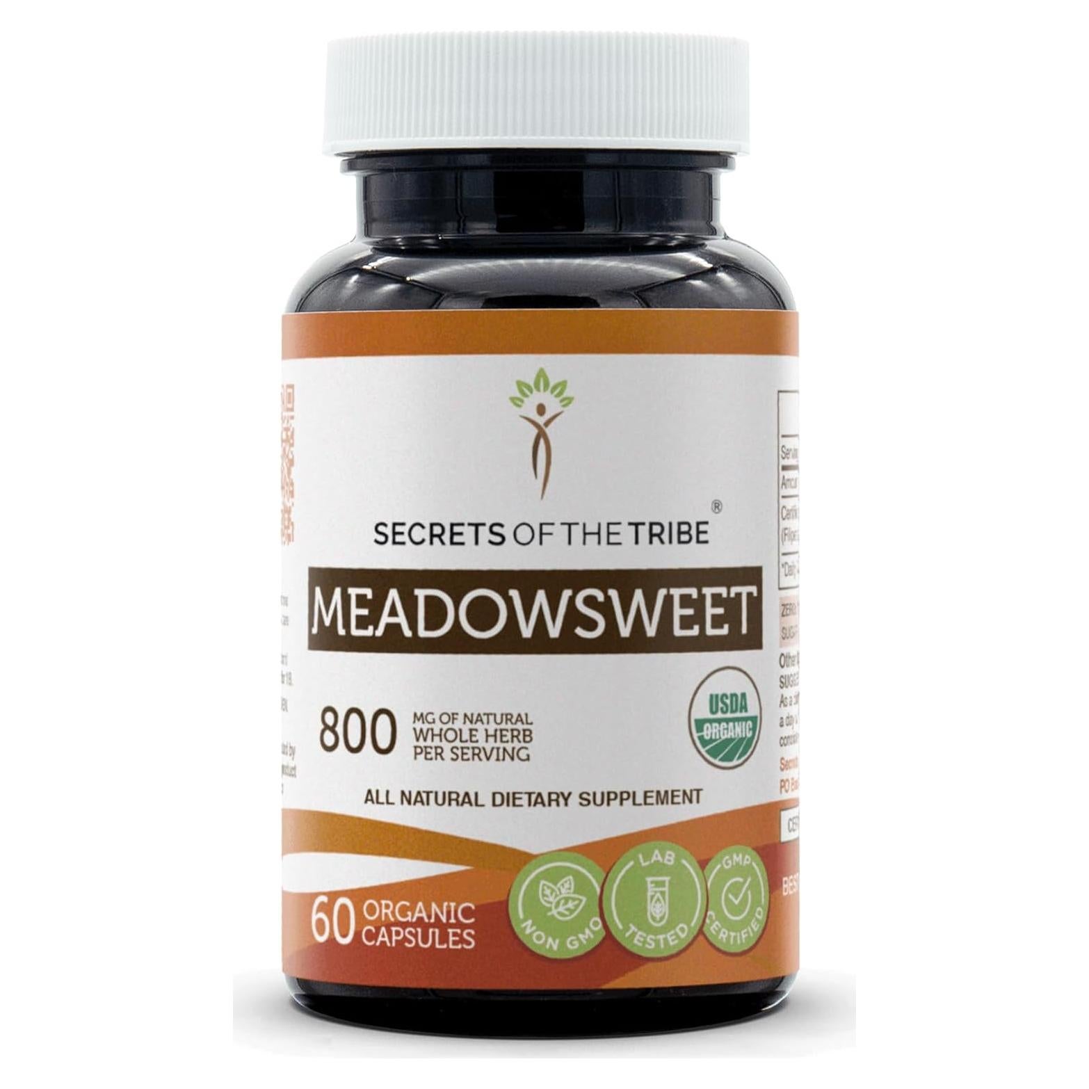 Cápsulas Orgánicas Meadowsweet USDA 60 Unidades - Secretos de la Tribu