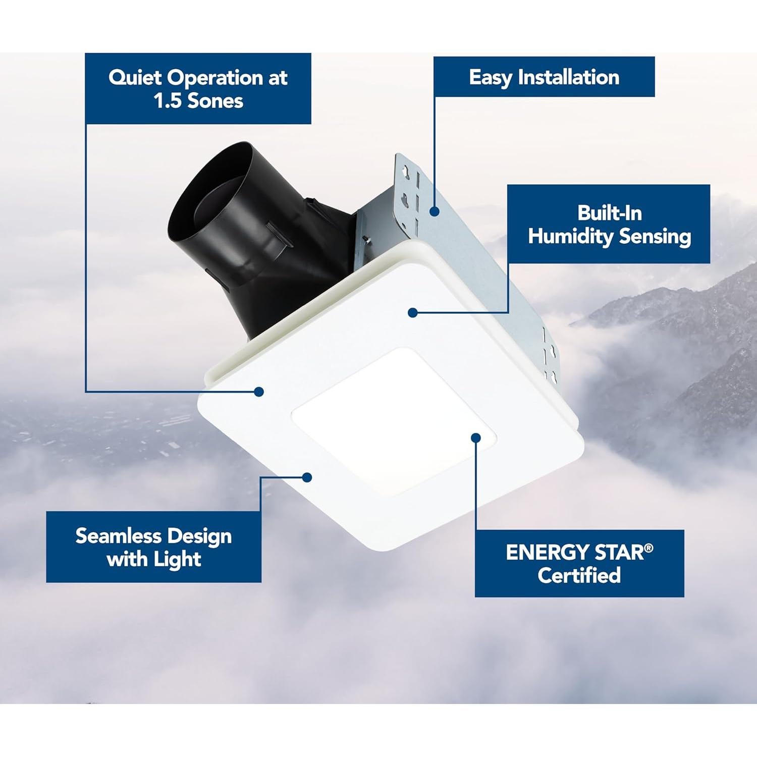 Ventilador de extracción de baño Broan-NuTone 80 CFM con luz LED