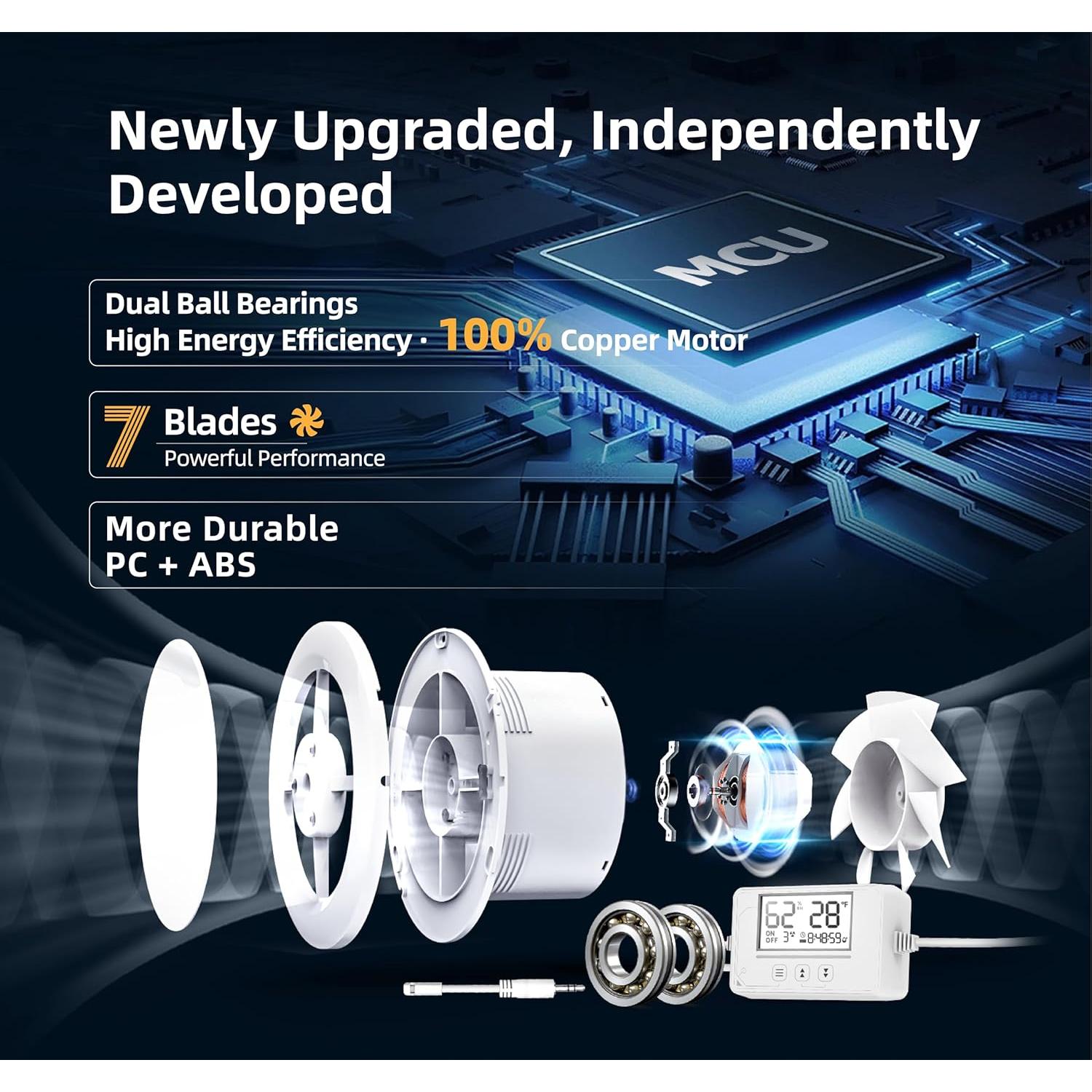 Ventilador de Escape ARSFAN 10 cm con Sensor de Humedad 2600 RPM