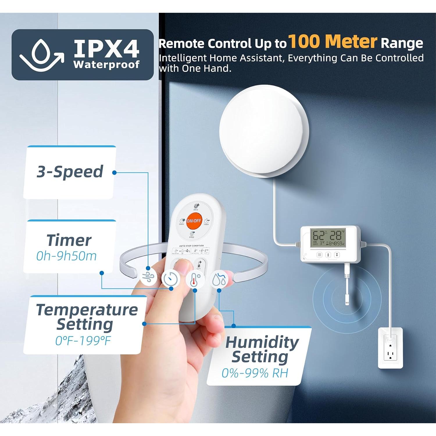 Ventilador de Escape ARSFAN 10 cm con Sensor de Humedad 2600 RPM