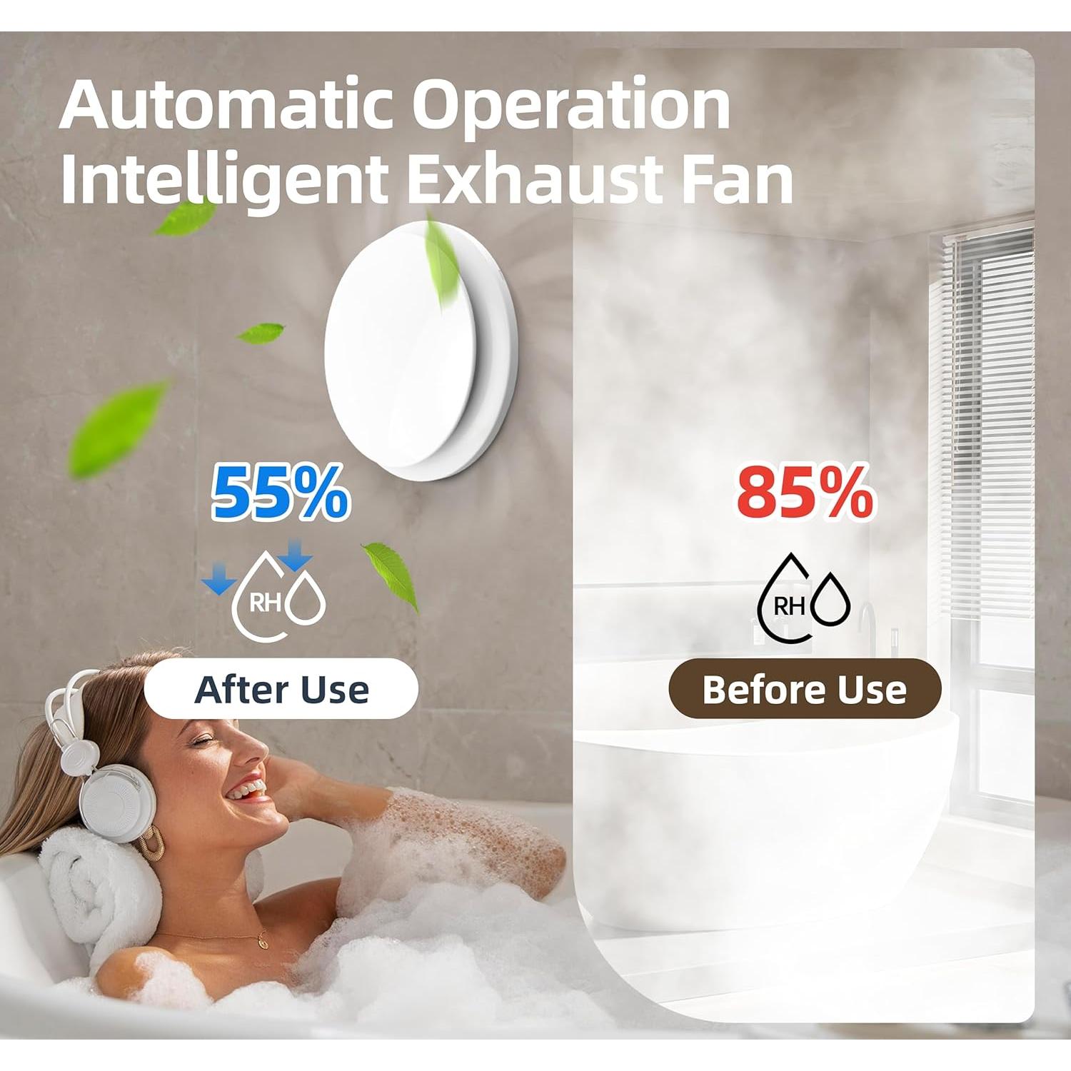 Ventilador de Escape ARSFAN 10 cm con Sensor de Humedad 2600 RPM