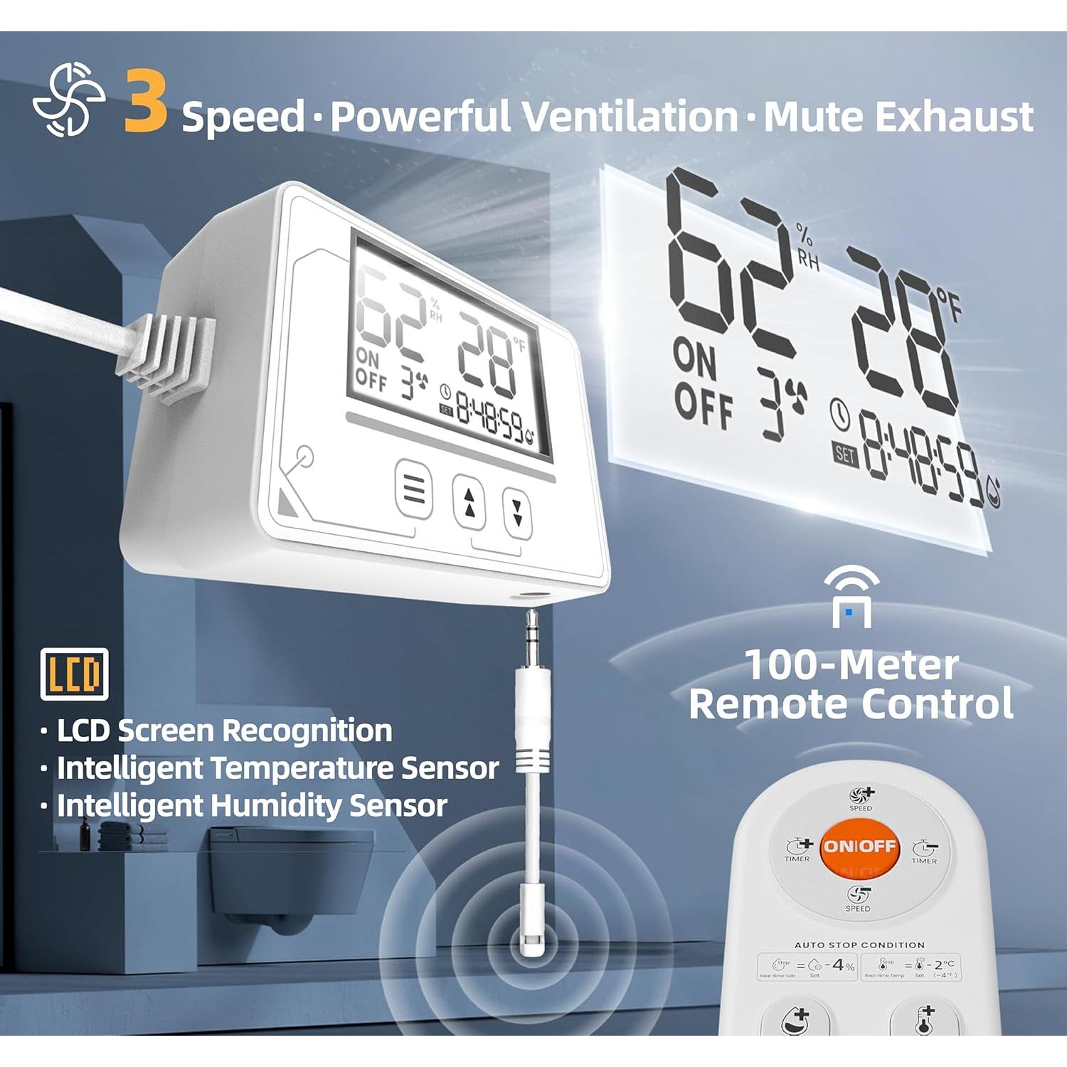 Ventilador de Escape ARSFAN 10 cm con Sensor de Humedad 2600 RPM