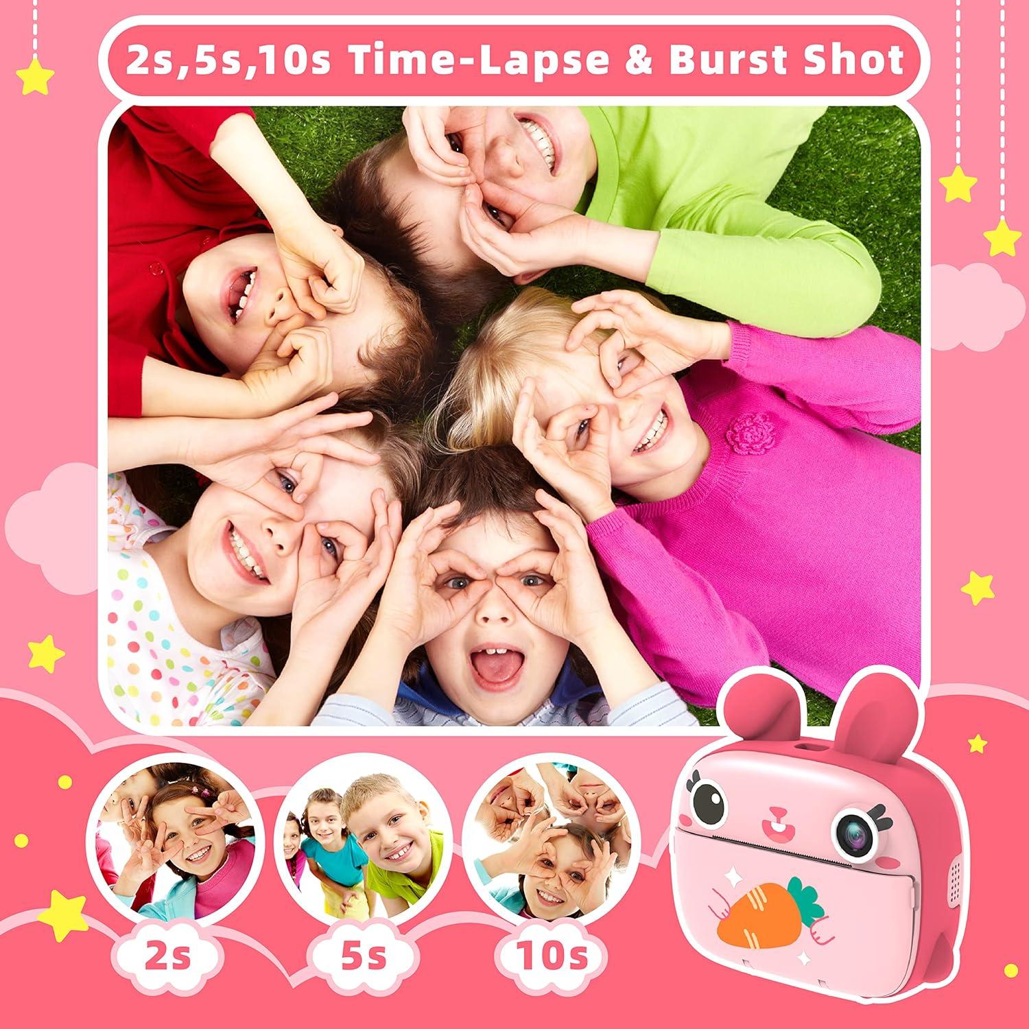 Cámara Instantánea CAMCLID RKE3 para Niños 20MP Rosa