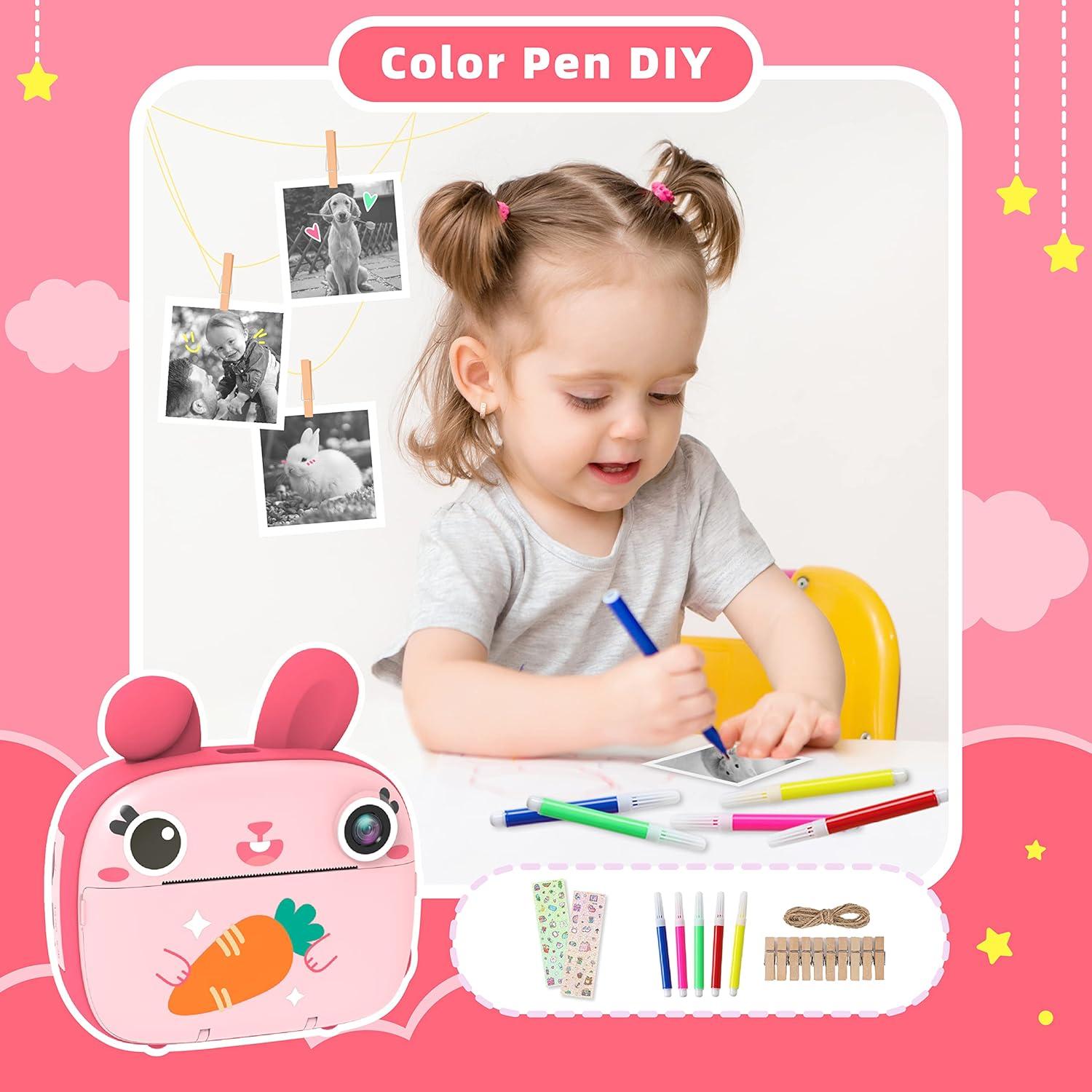 Cámara Instantánea CAMCLID RKE3 para Niños 20MP Rosa