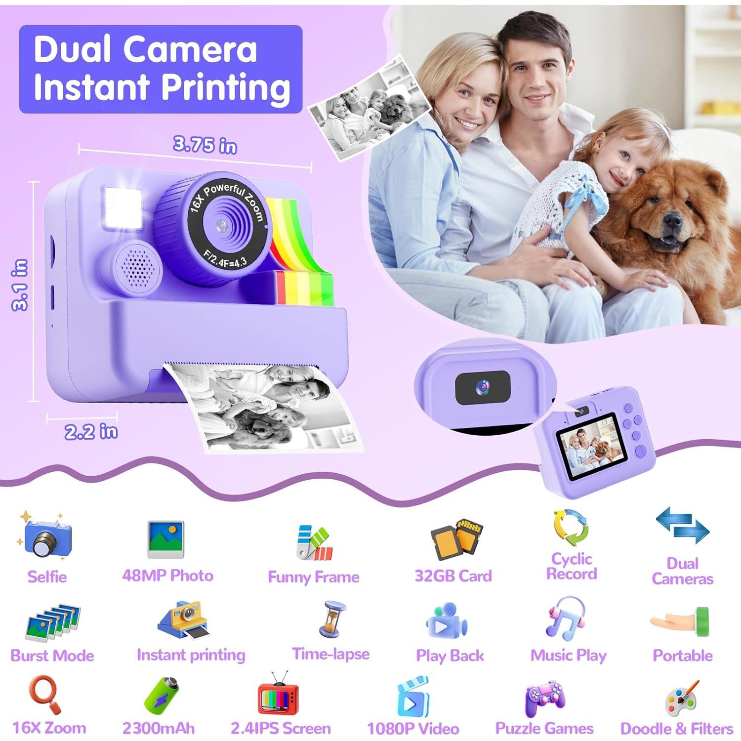 Cámara Instantánea para Niños Mvnhfso P310 10MP 32GB