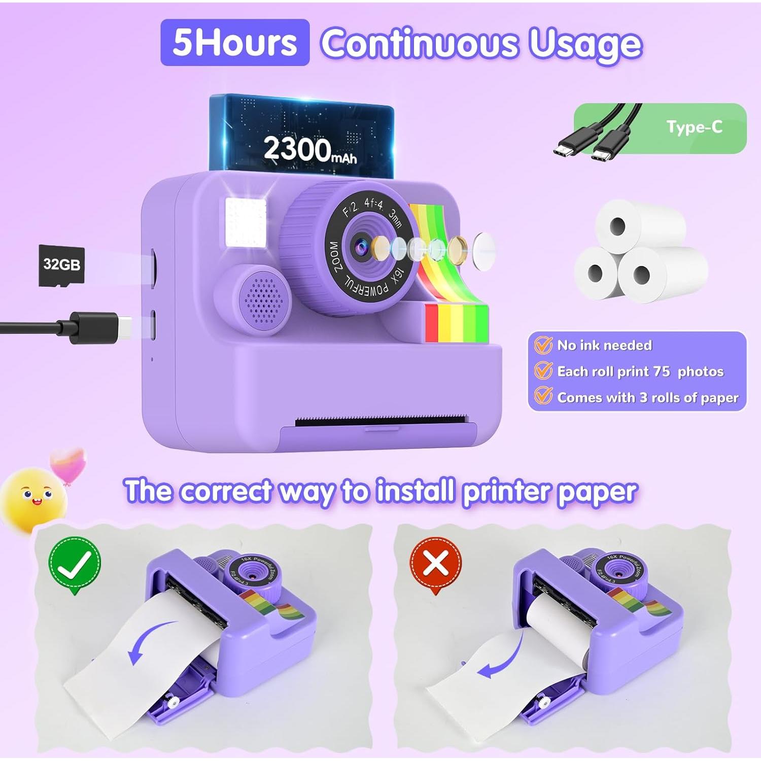 Cámara Instantánea para Niños Mvnhfso P310 10MP 32GB