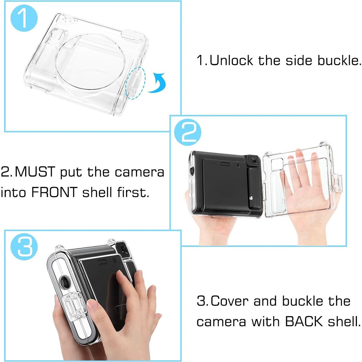 Funda Protectora Fintie para Cámara Fujifilm Instax SQ40 - PVC Duro Transparente
