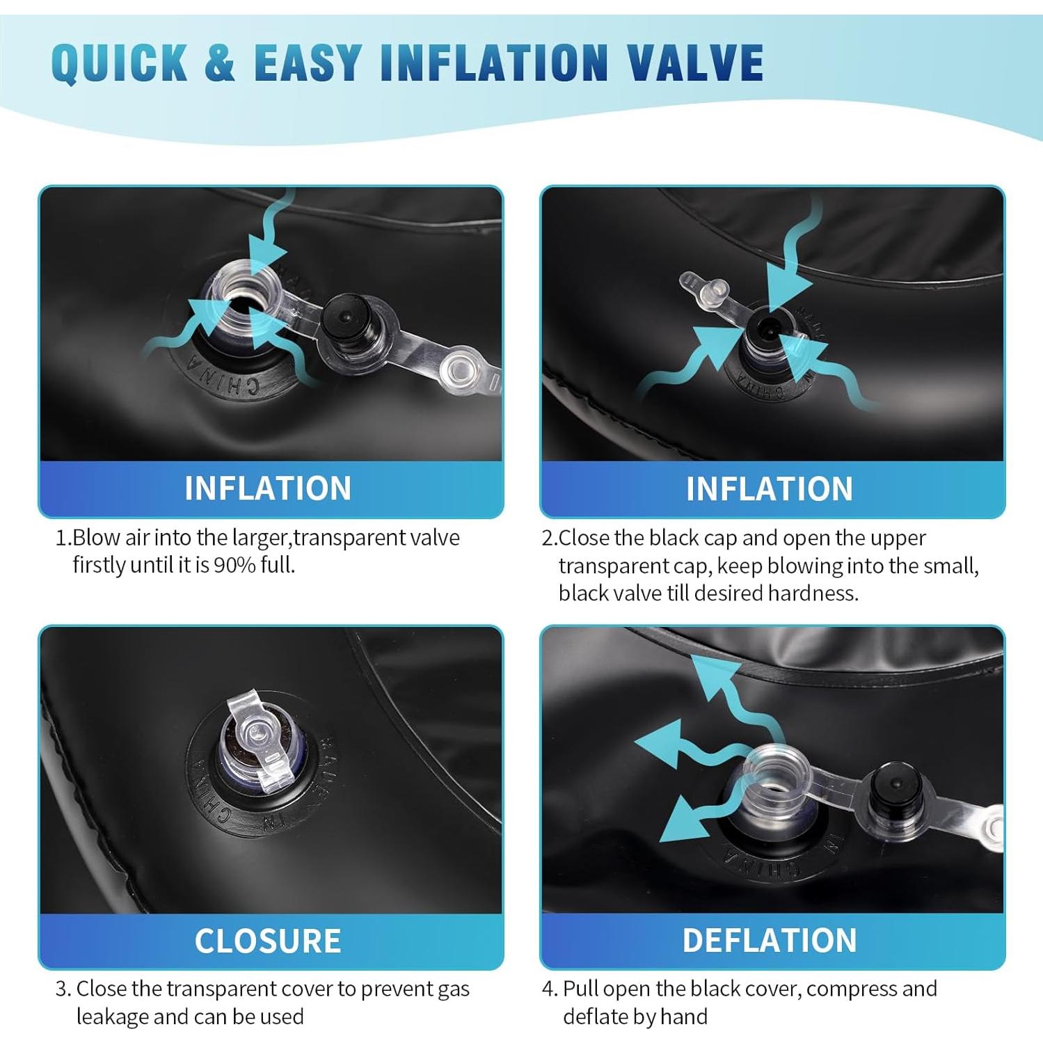 Basin de Champú Inflable Cehim 61x50x20 cm Negro Portátil