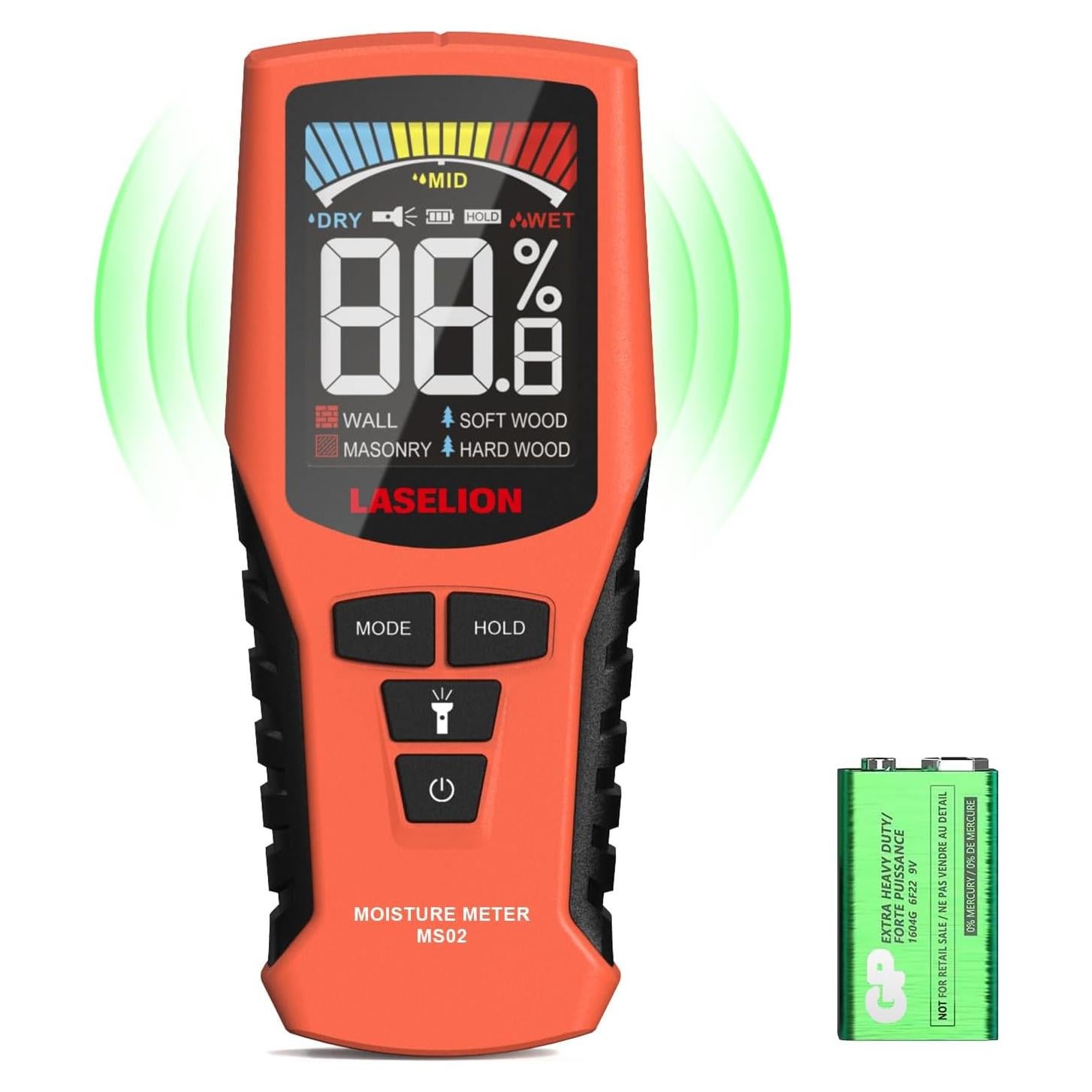 Medidor de Humedad LASELION MS02 No Destructivo con Pantalla LCD