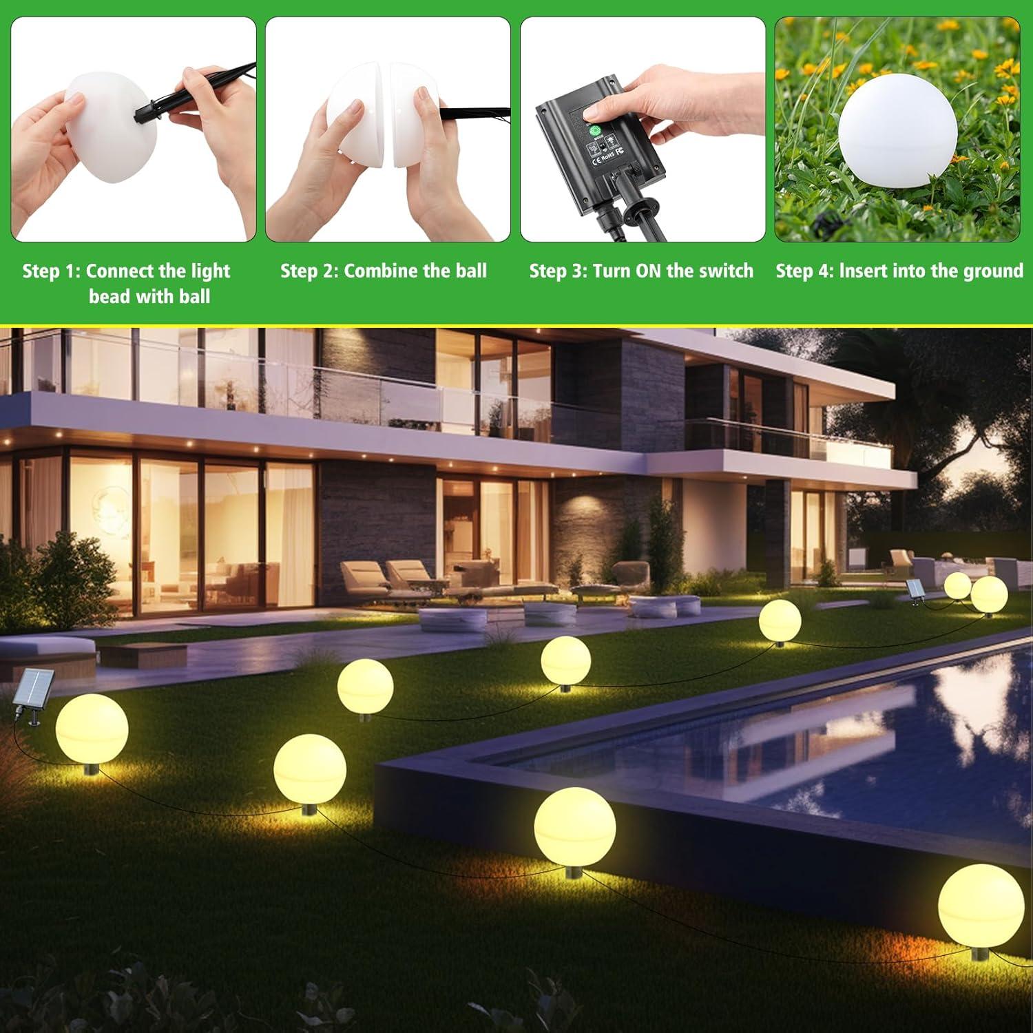 Luces Solares Decorativas Auidum YS001, Paquete de 5, IP65