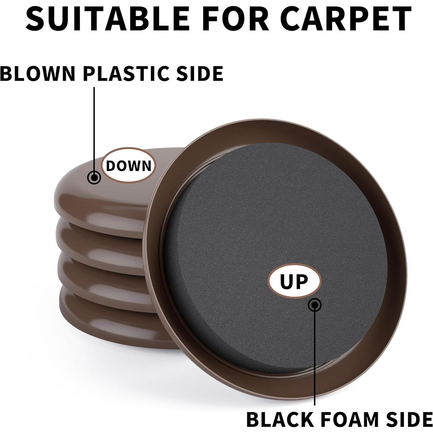 Deslizadores de Muebles Yelanon 8 Pcs 12 cm Redondos para Alfombra