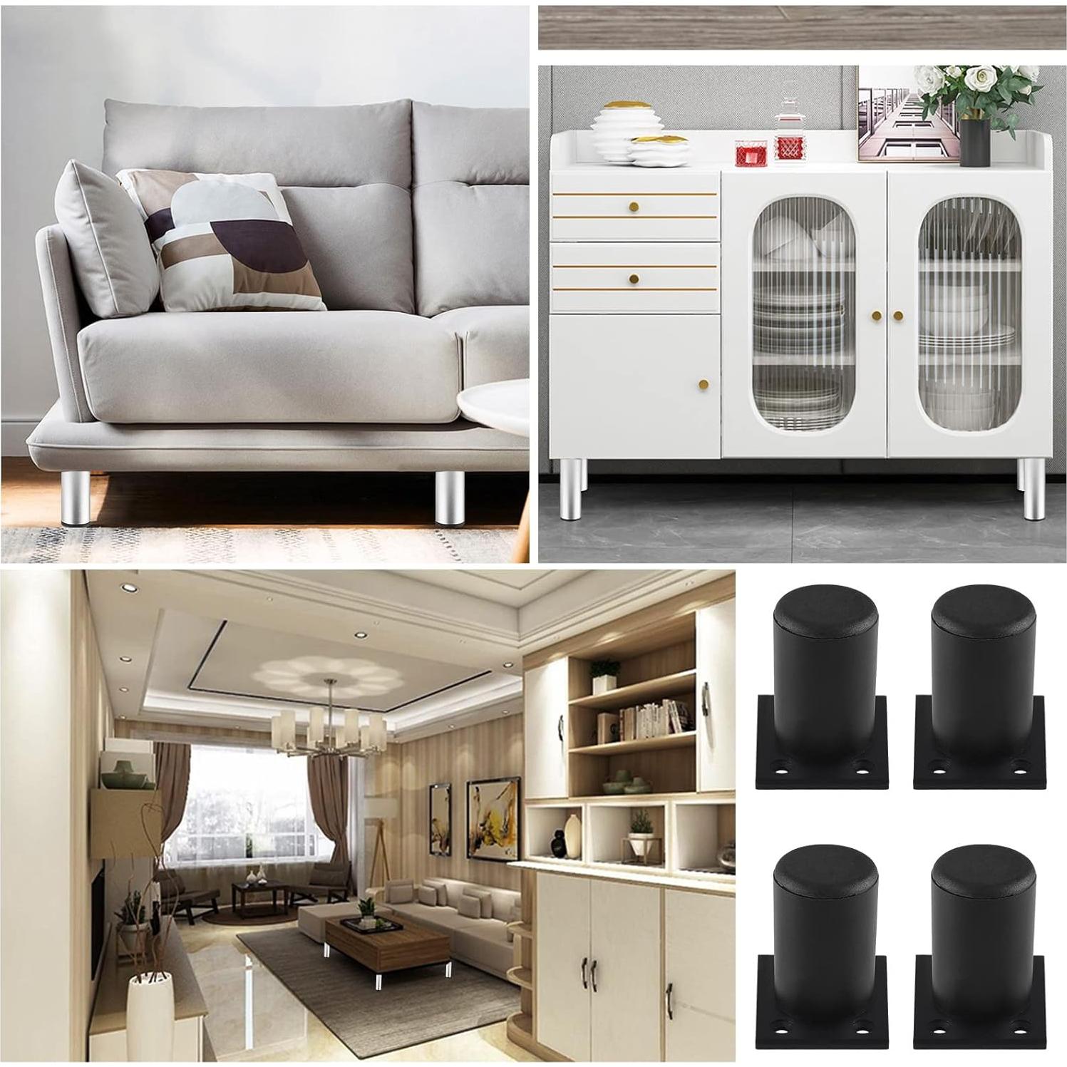 Juego de 4 patas ajustables Kyuionty 6 cm para muebles