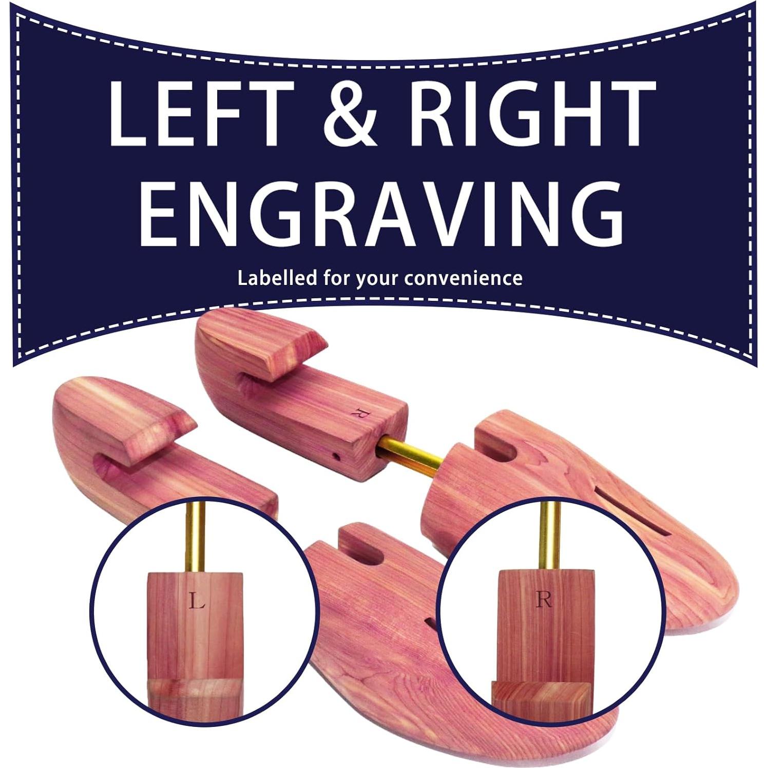 Árbol de Zapatos de Madera de Cedro Rojo Ajustable para Hombres