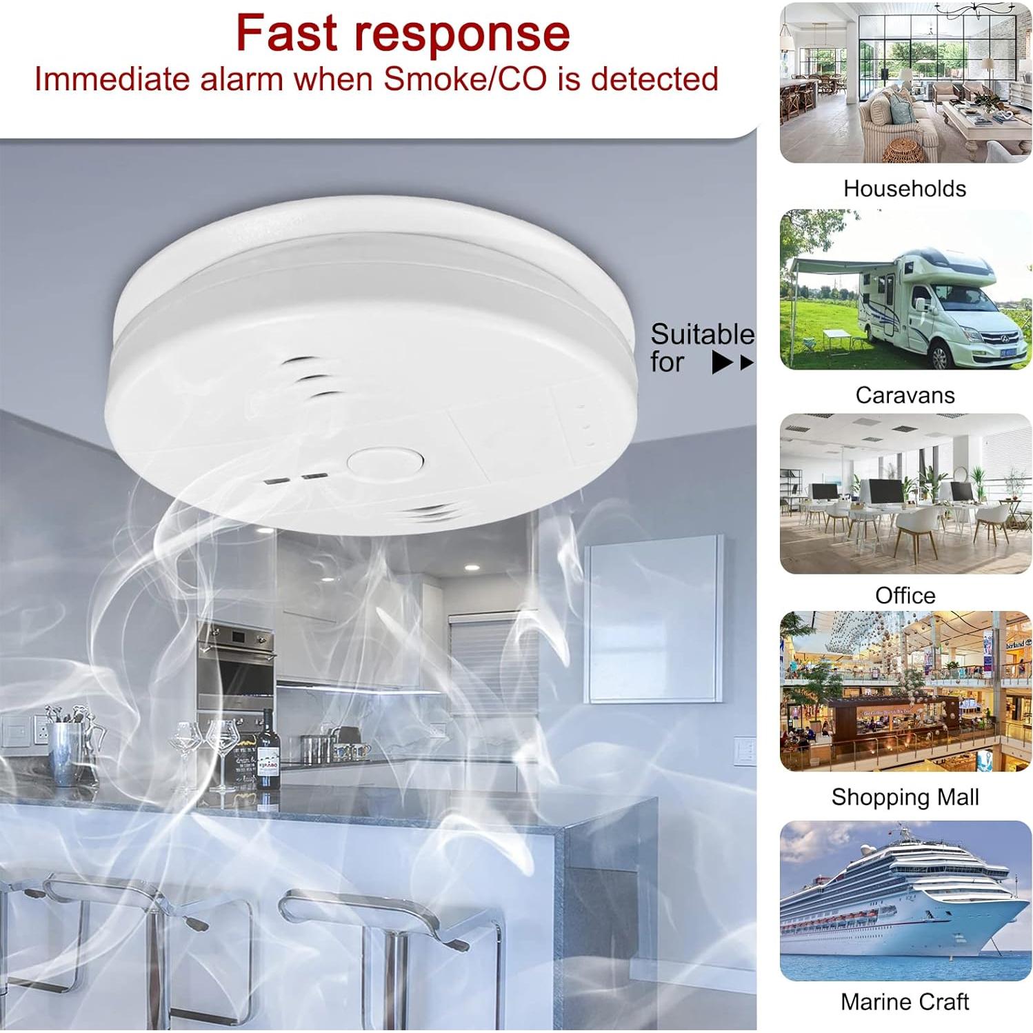 Detector de Humo y Monóxido Shackcom KT-X3 2 en 1 Batería