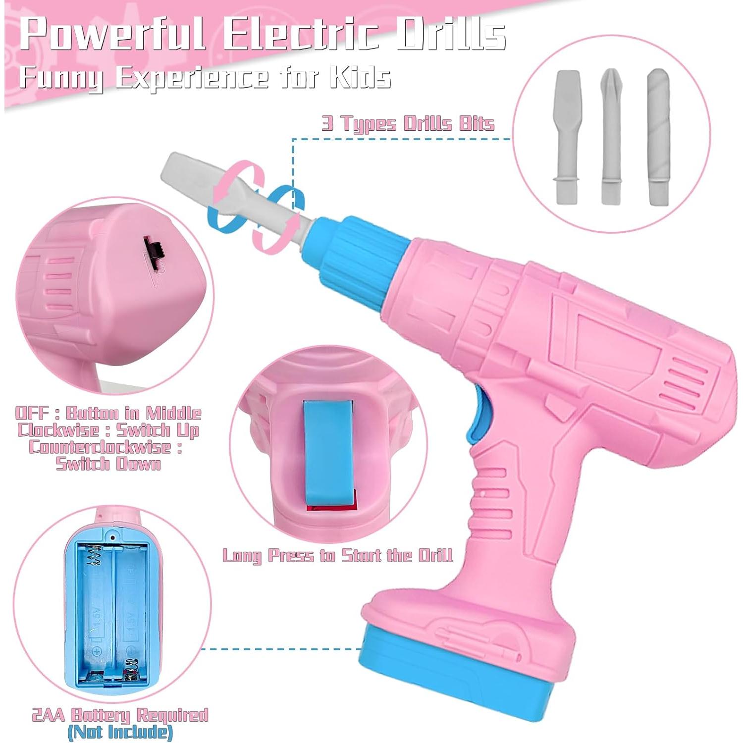 Juego de Herramientas para Niños 55 Piezas Verceco Rosa