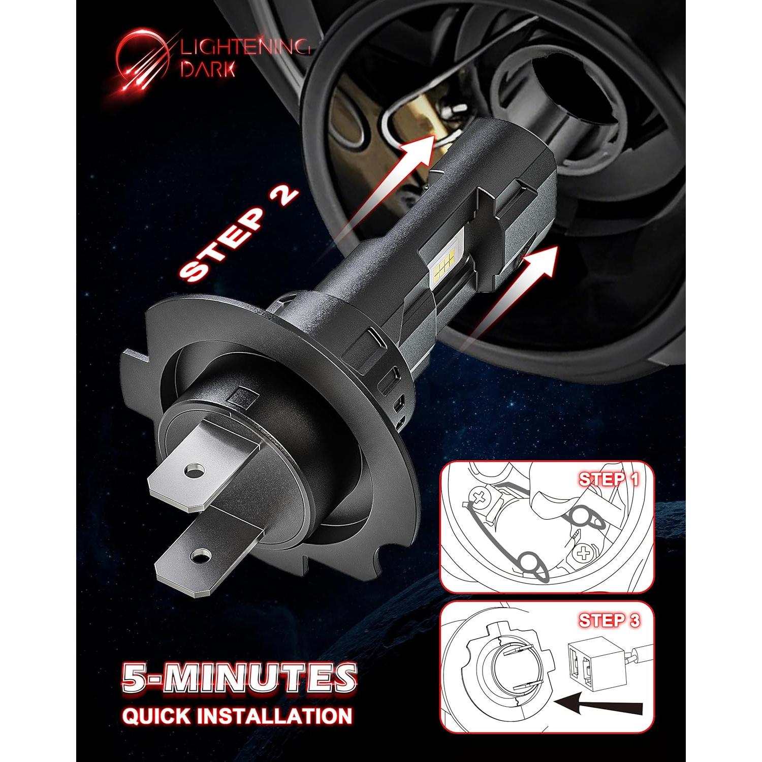 Bombillas H7 LIGHTENING DARK 400% Brillo 6500K Sin Adaptador