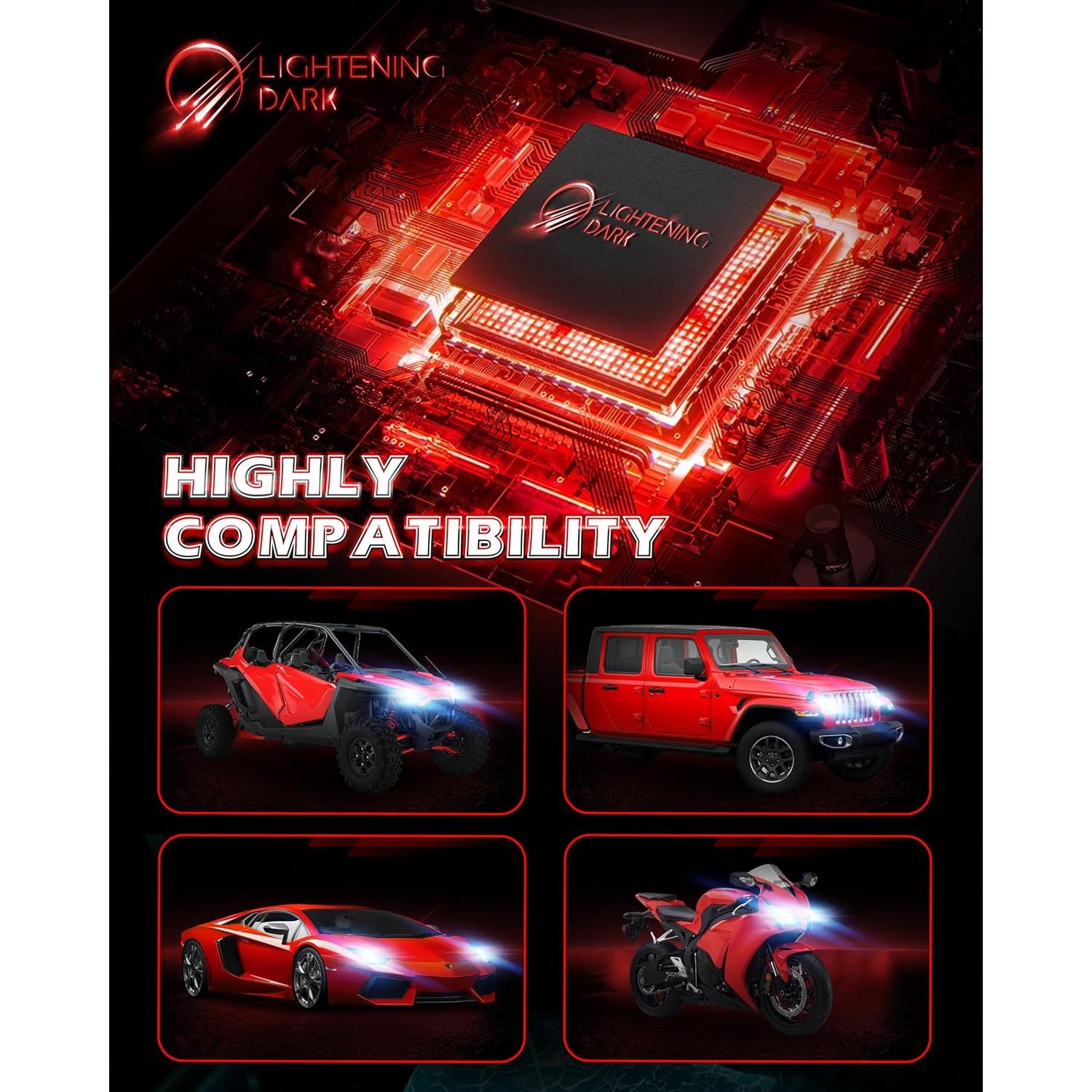 Bombillas H7 LIGHTENING DARK 400% Brillo 6500K Sin Adaptador