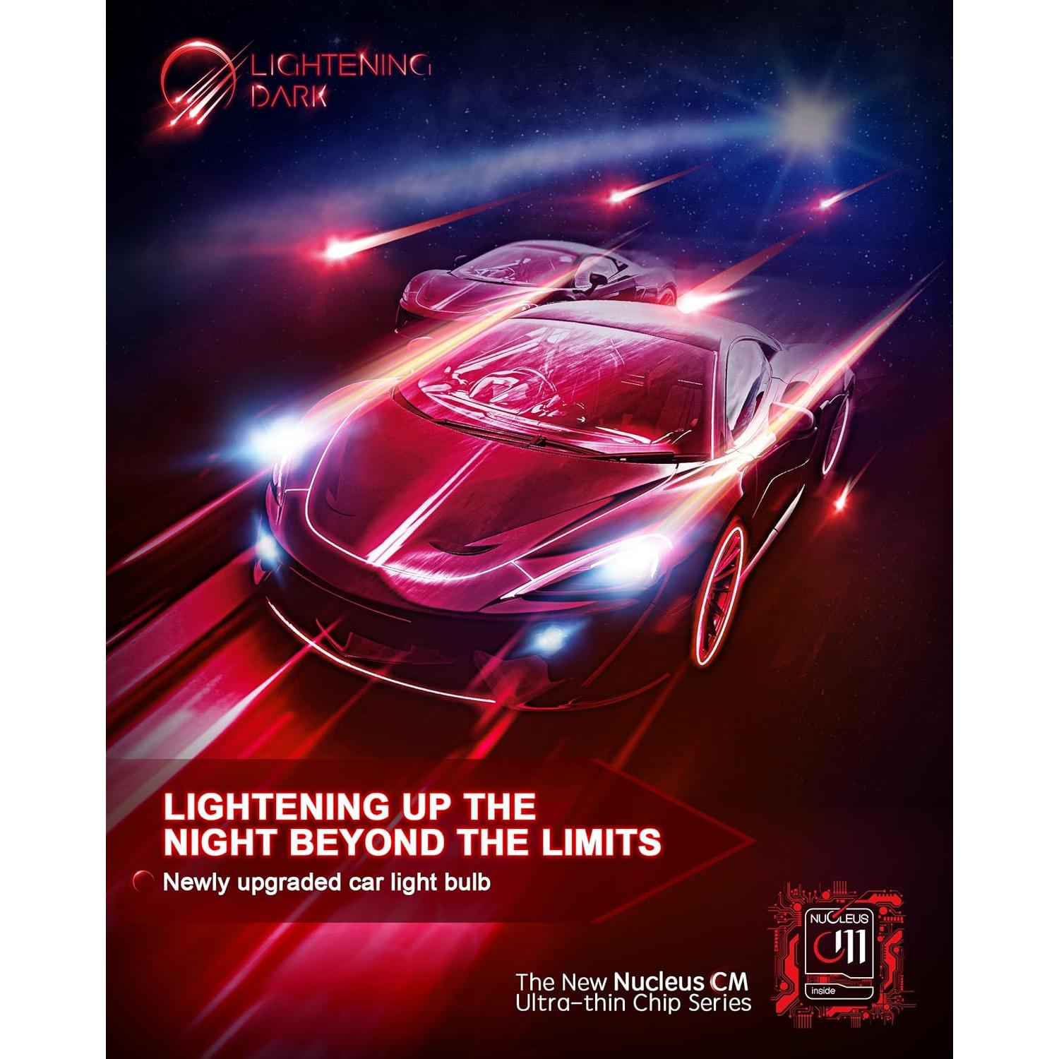 Bombillas H7 LIGHTENING DARK 400% Brillo 6500K Sin Adaptador