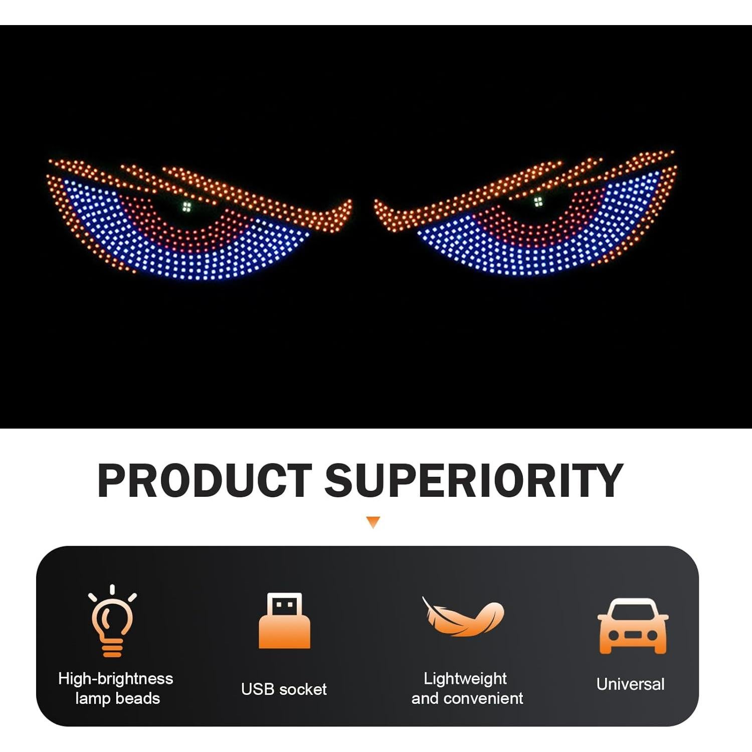 Luces LED Ojos Diabólicos MOXRUQ 2 PCS Azul 60 cm