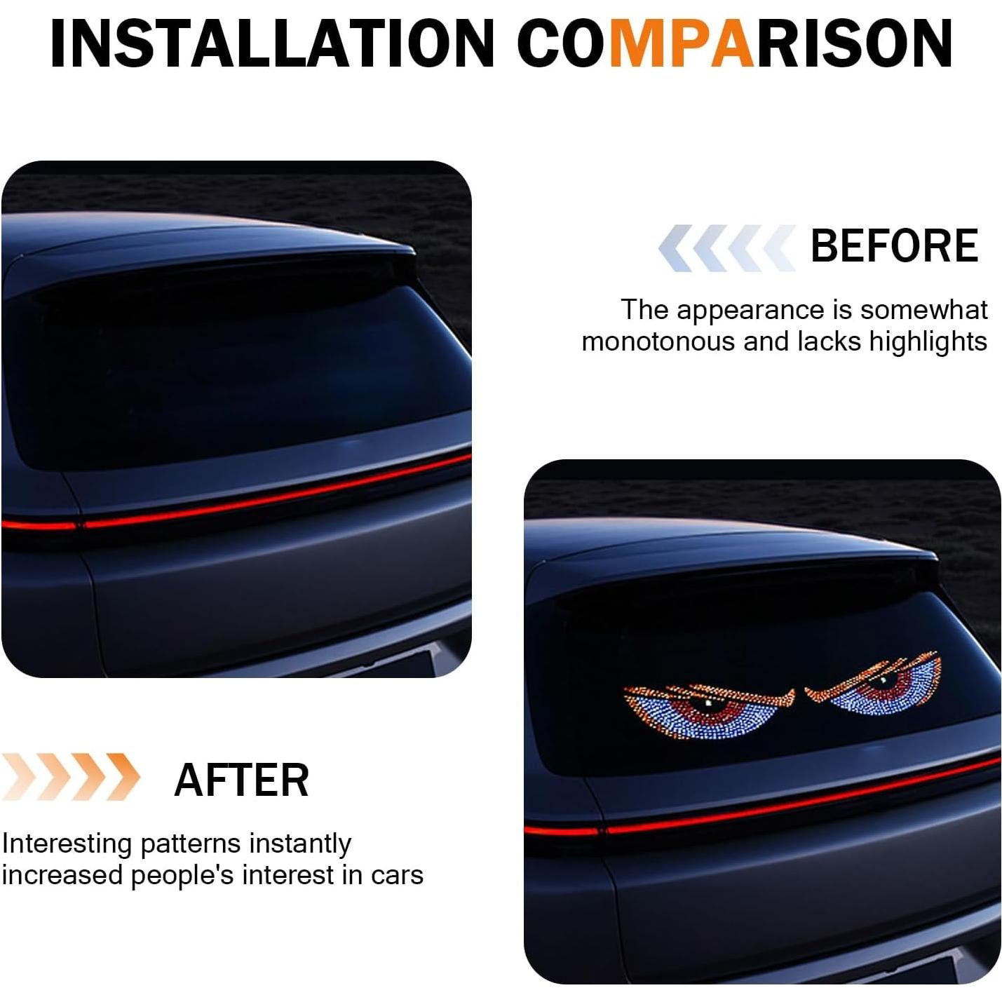 Luces LED Ojos Diabólicos MOXRUQ 2 PCS Azul 60 cm