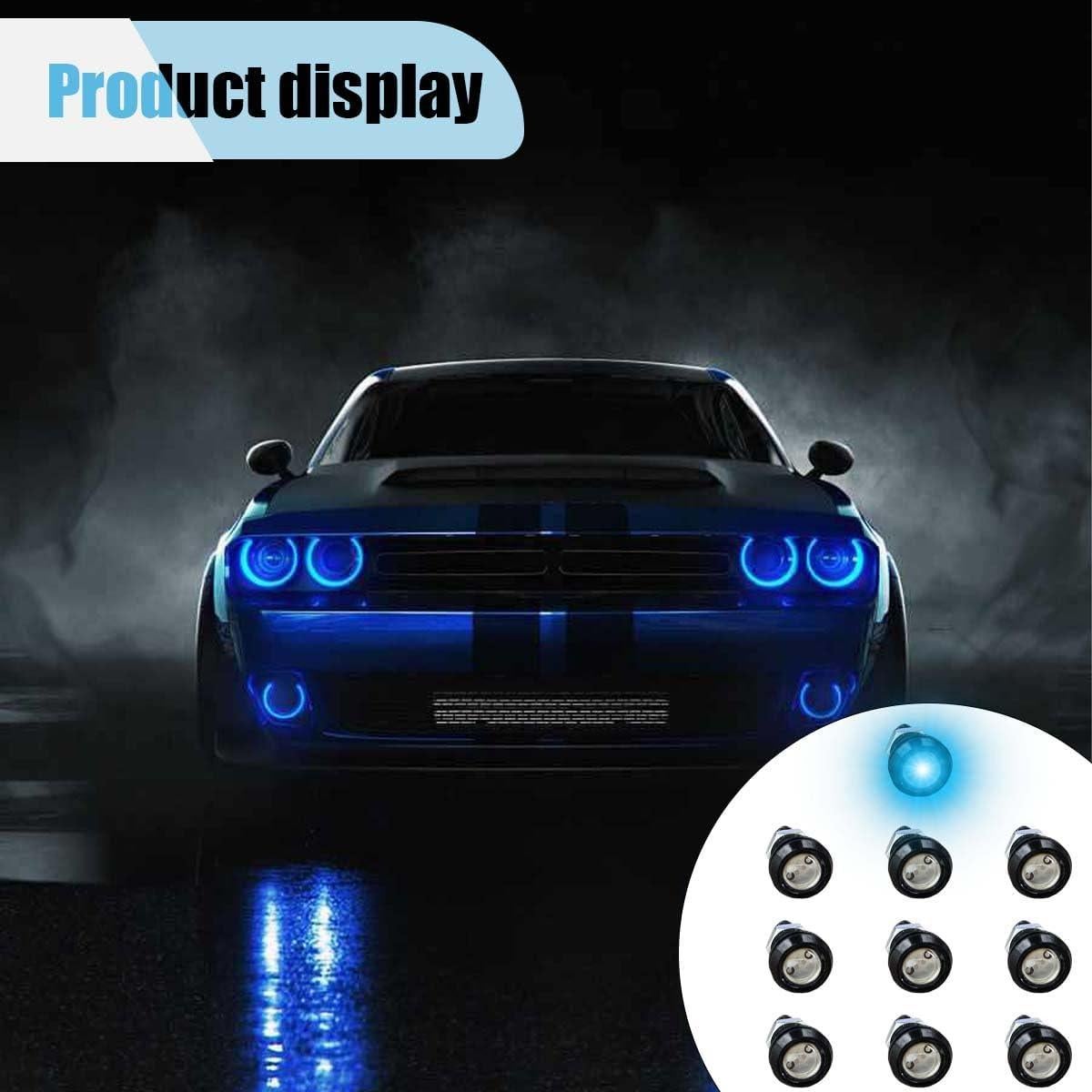 10 Luces LED Ojo de Águila KITUREK 12V Impermeables Azul