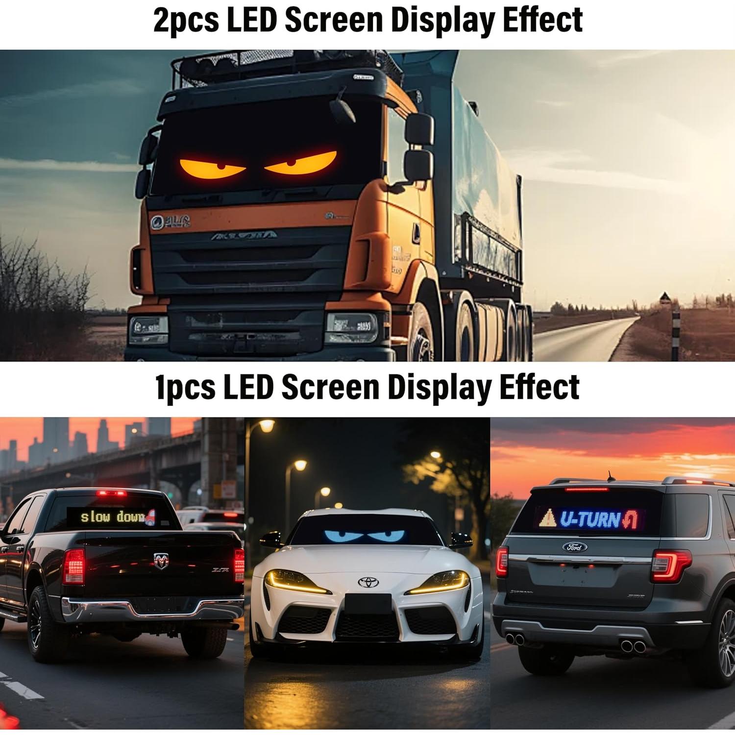 Ojos LED para Parabrisas Otuoor 17.3x7.1cm Control APP