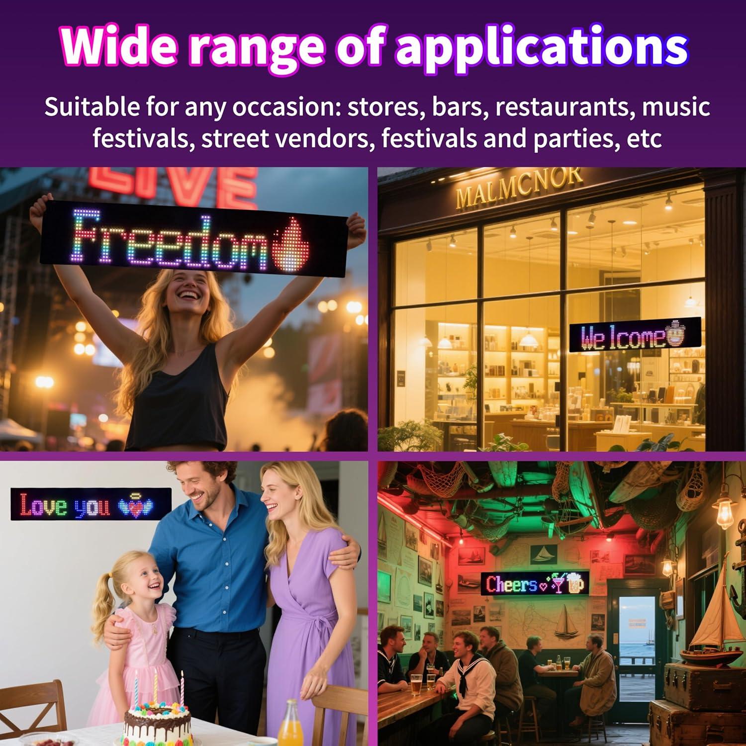 Ojos LED para Parabrisas Otuoor 17.3x7.1cm Control APP