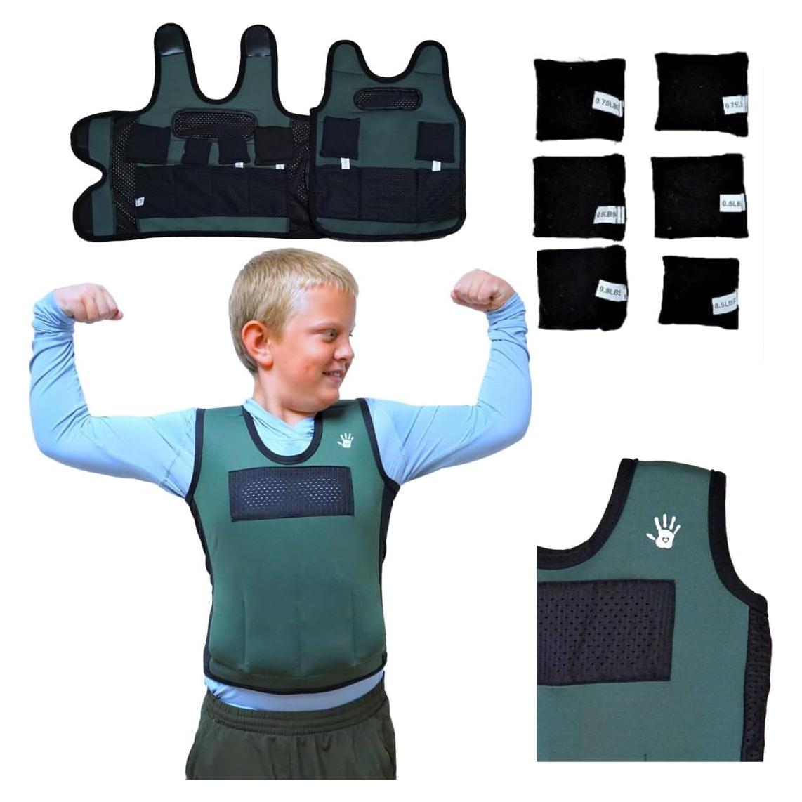 Chaleco con peso SENSORY4U para niños ajustable 45.72x40.64cm