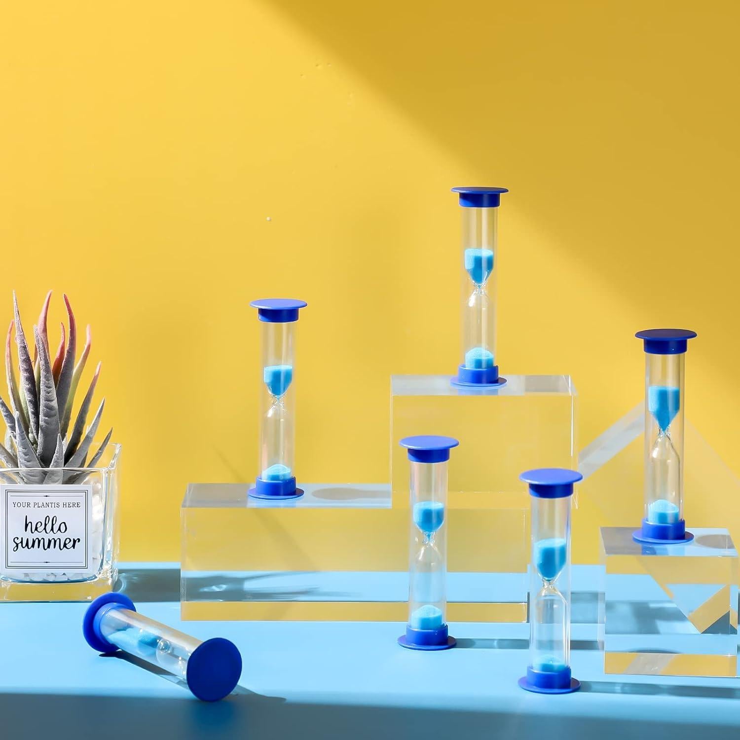 Temporizador de Arena 2 Minutos Queekay 48 Pcs Azul