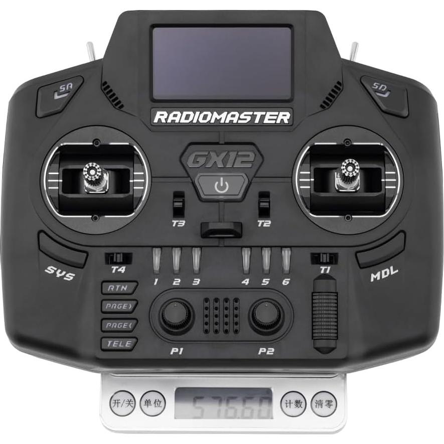 Controlador de Radio Radiomaster GX12 ELRS 2 Doble Banda 1000Hz