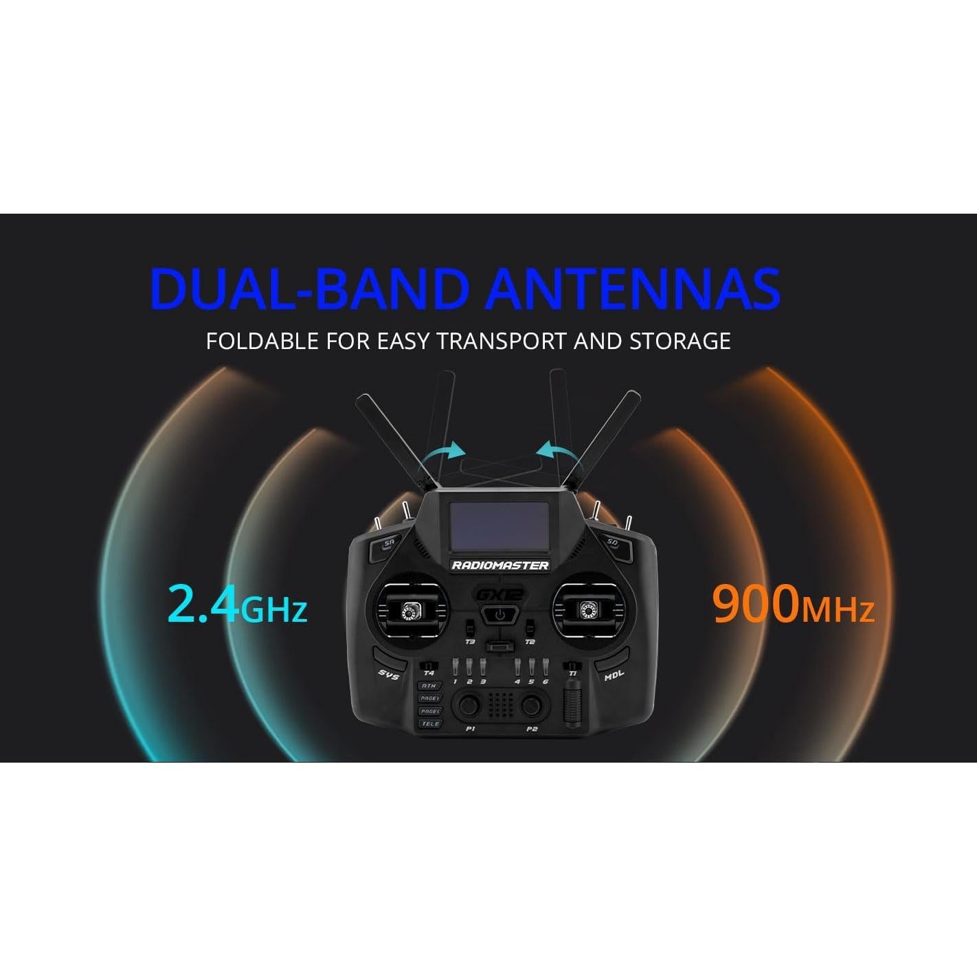 Controlador de Radio Radiomaster GX12 ELRS 2 Doble Banda 1000Hz