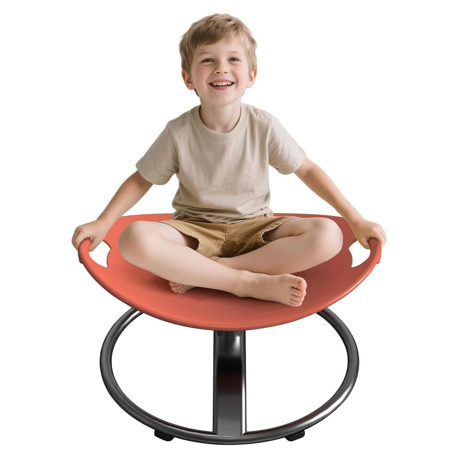 Silla giratoria sensorial Pozoera para niños 3-8 años Naranja