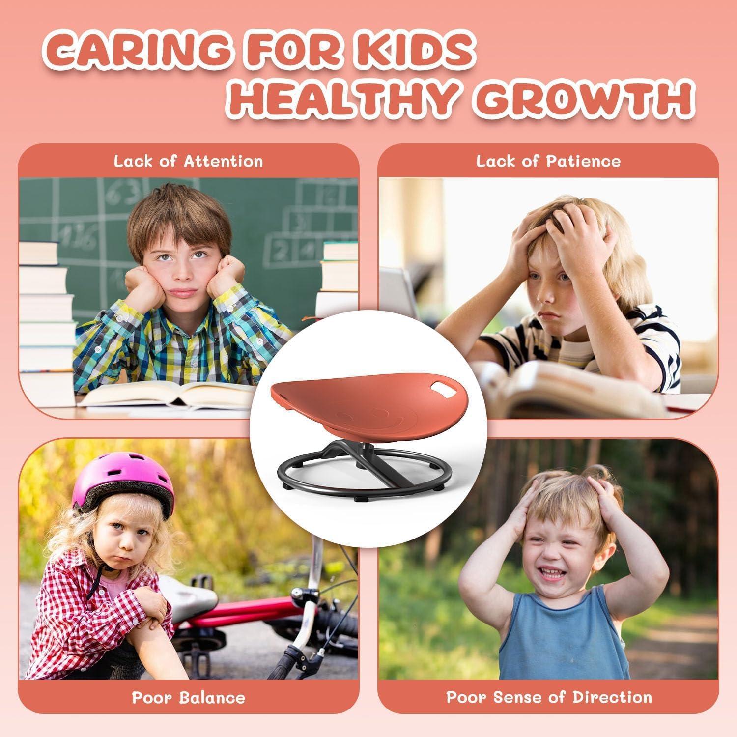 Silla giratoria sensorial Pozoera para niños 3-8 años Naranja