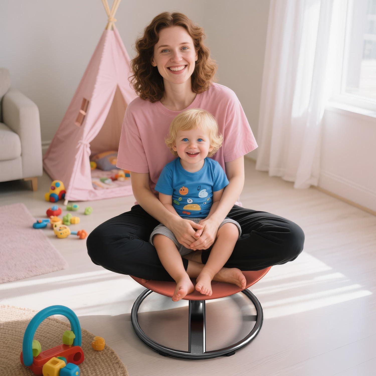 Silla giratoria sensorial Pozoera para niños 3-8 años Naranja
